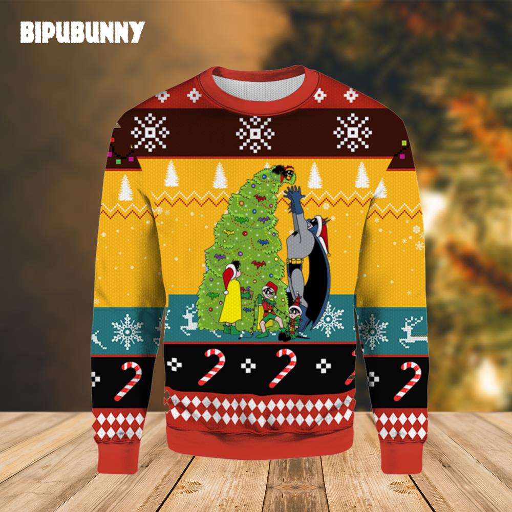 Pine Batman Ugly Christmas Sweater