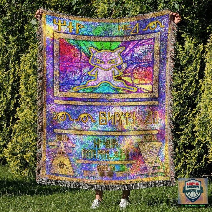 Pokemon Ancient Mewtwo Custom Woven Blanket