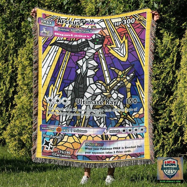 Pokemon Arceus Stain Glass Custom Woven Blanket