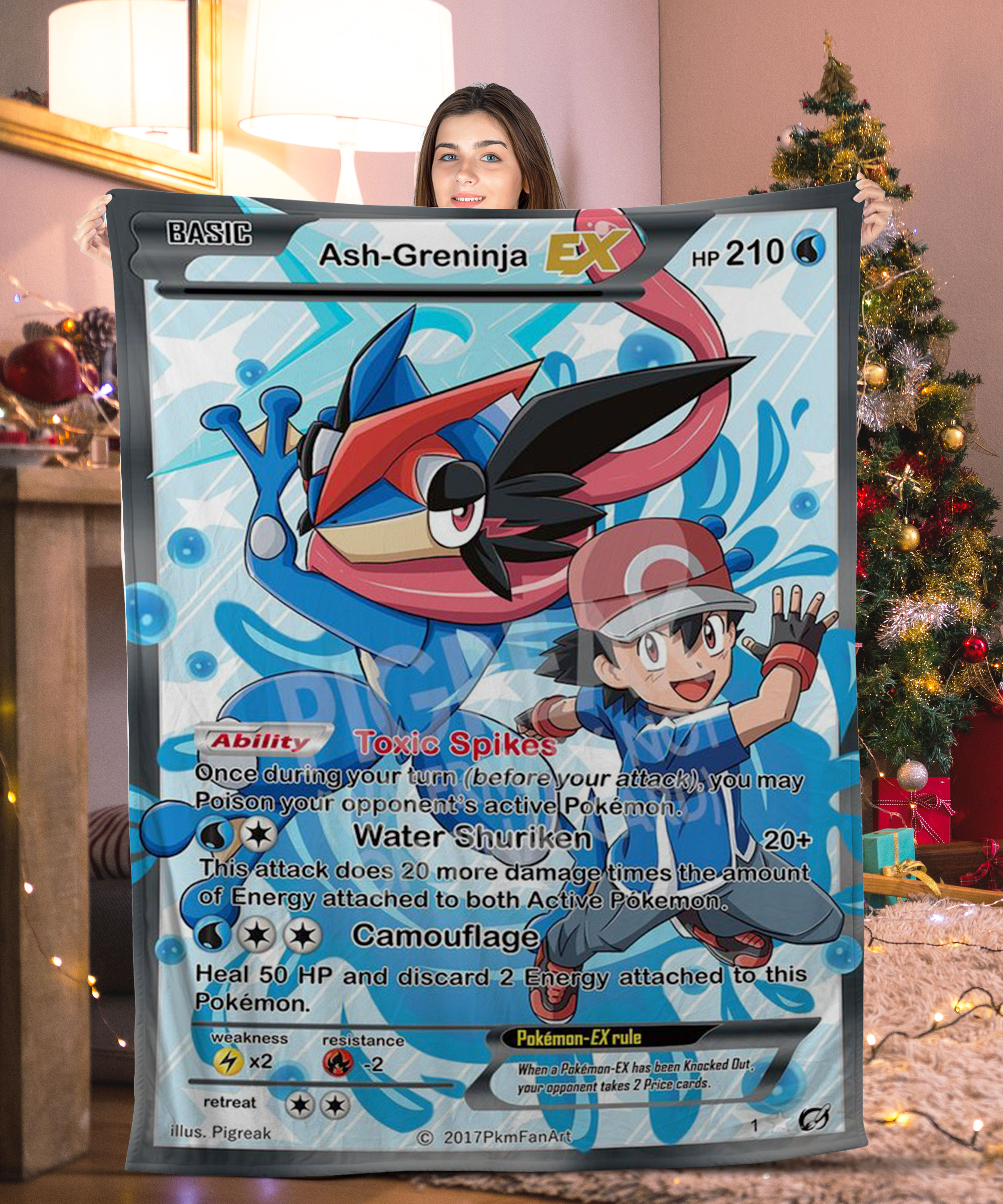 Pokemon Ash-Greninja EX Pokemon Card Blanket