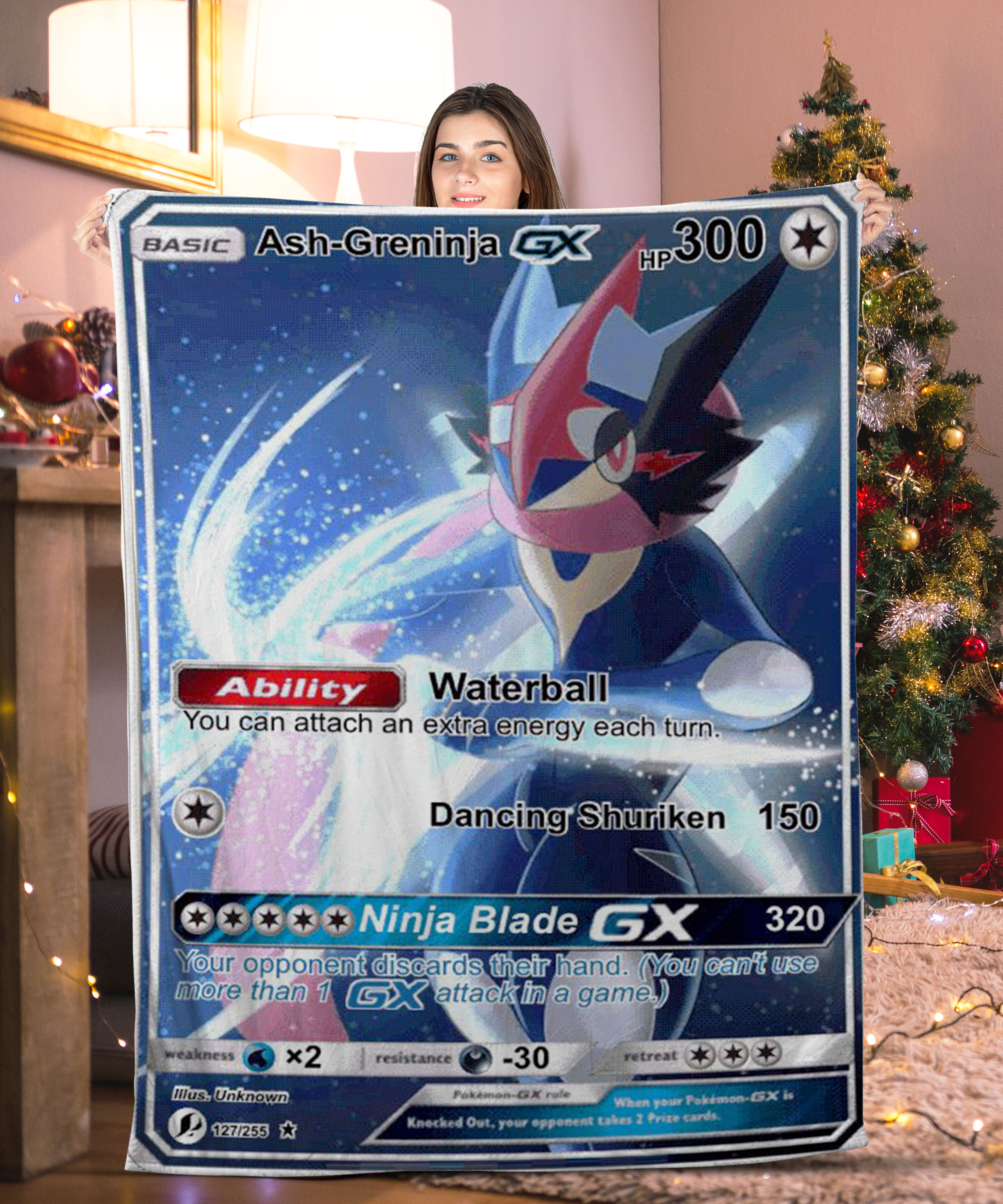 Pokemon Ash-Greninja Pokemon Card Blanket