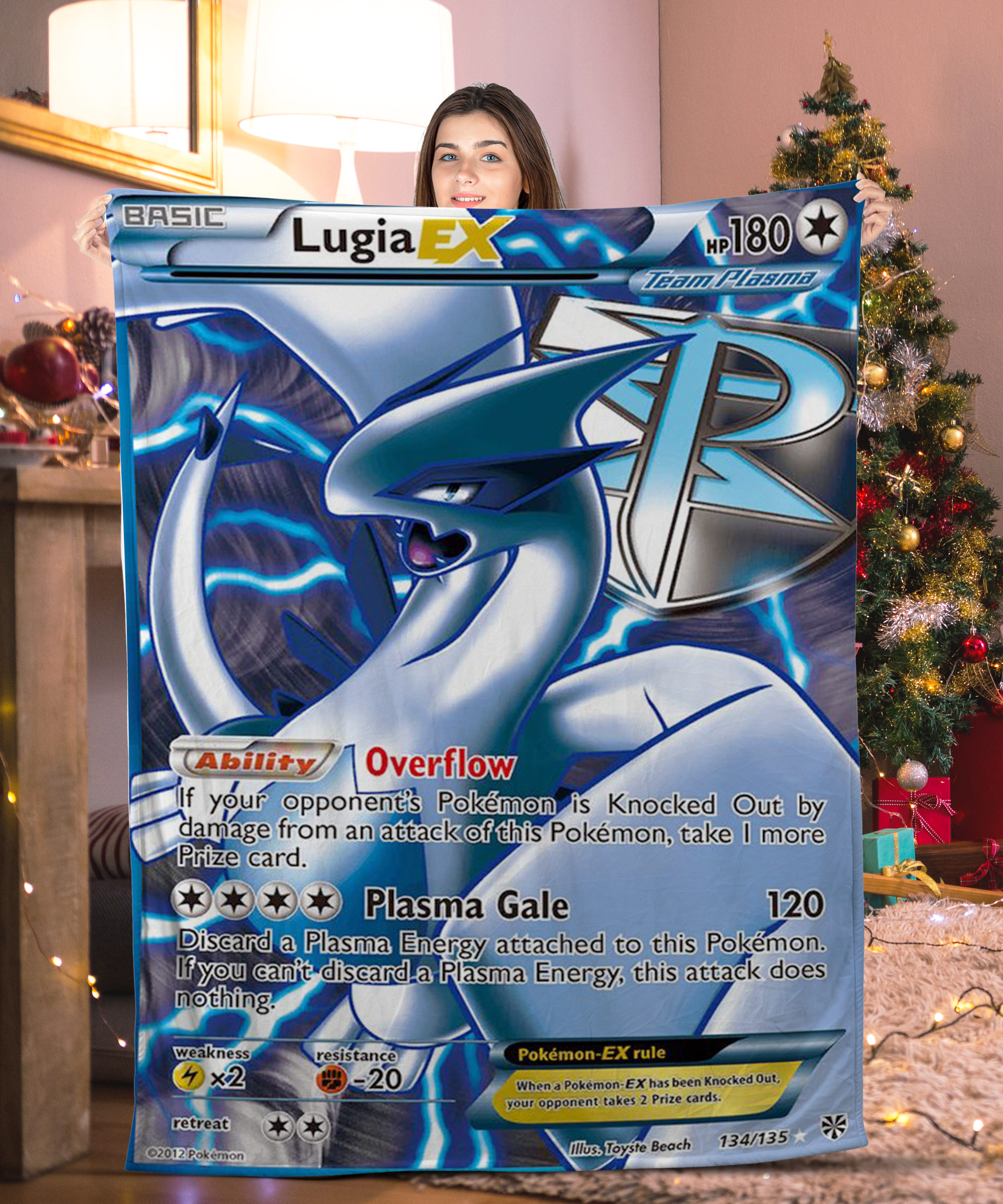 Pokemon Basic Lugia EX Pokemon Card Blanket