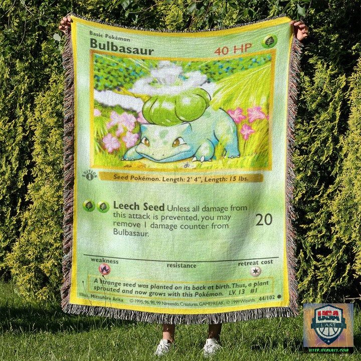 Pokemon Bulbasaur Custom Woven Blanket