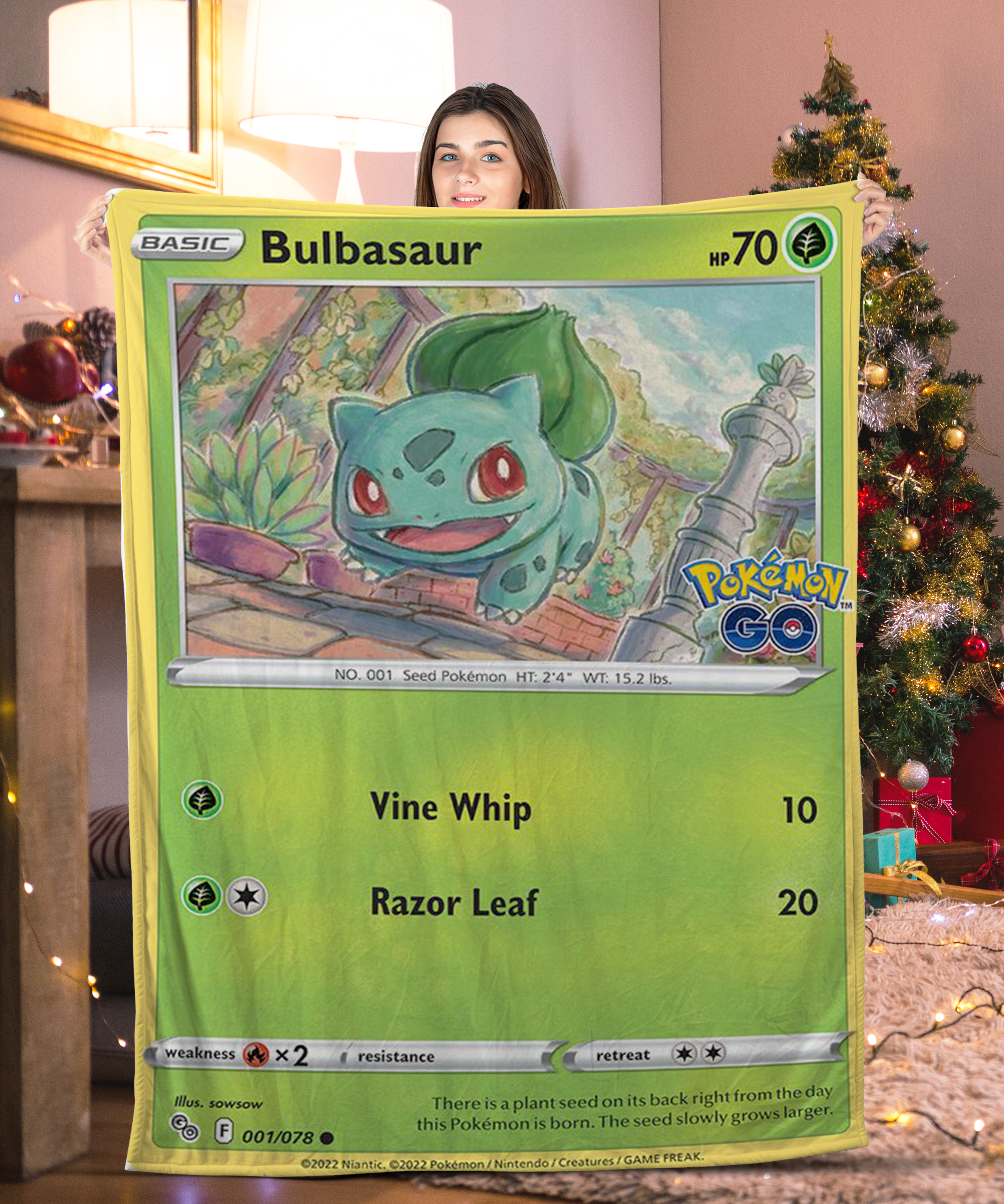 Pokemon Bulbasaur Pokemon Card Blanket