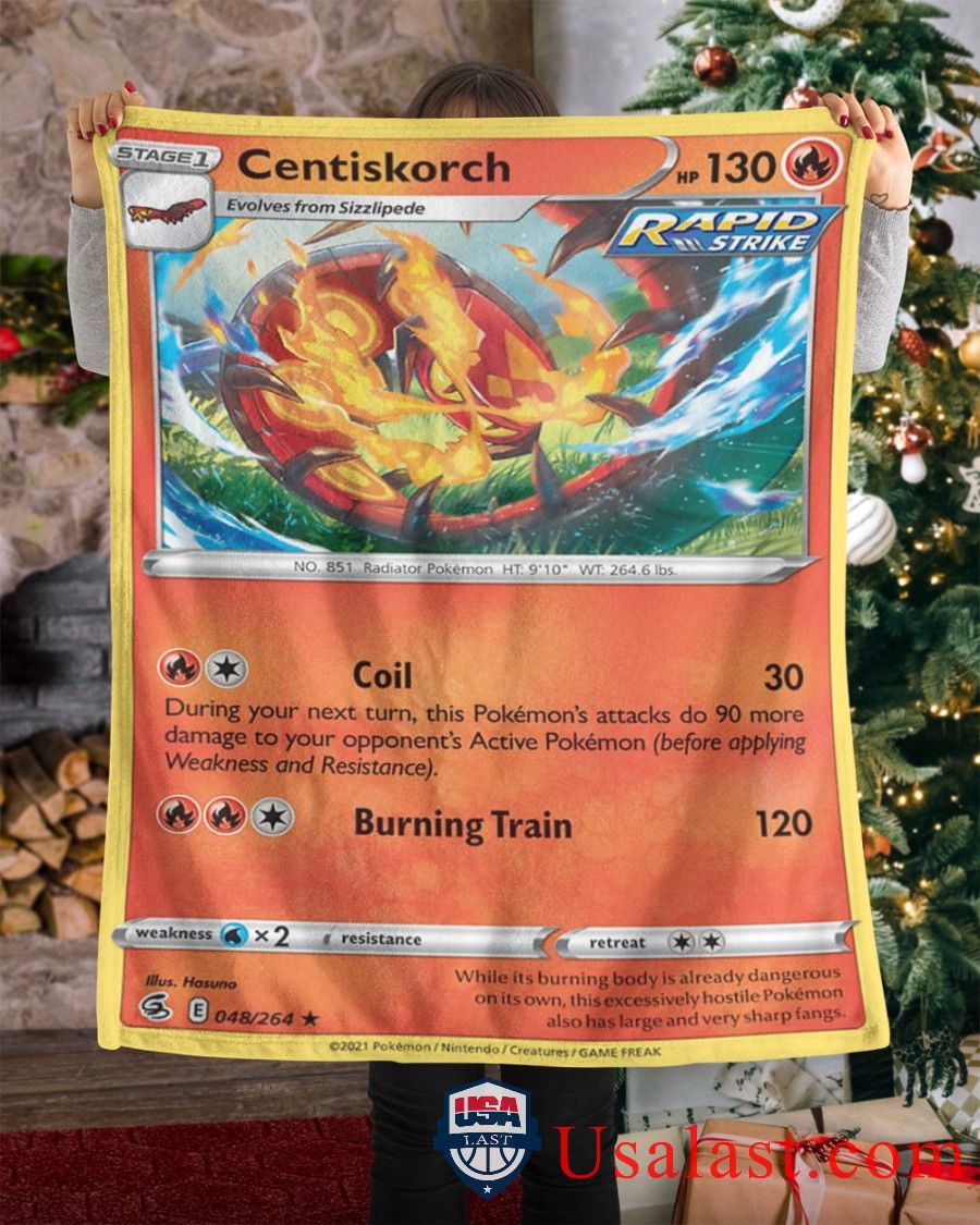 Pokemon Centiskorch Rapid Strike Blanket