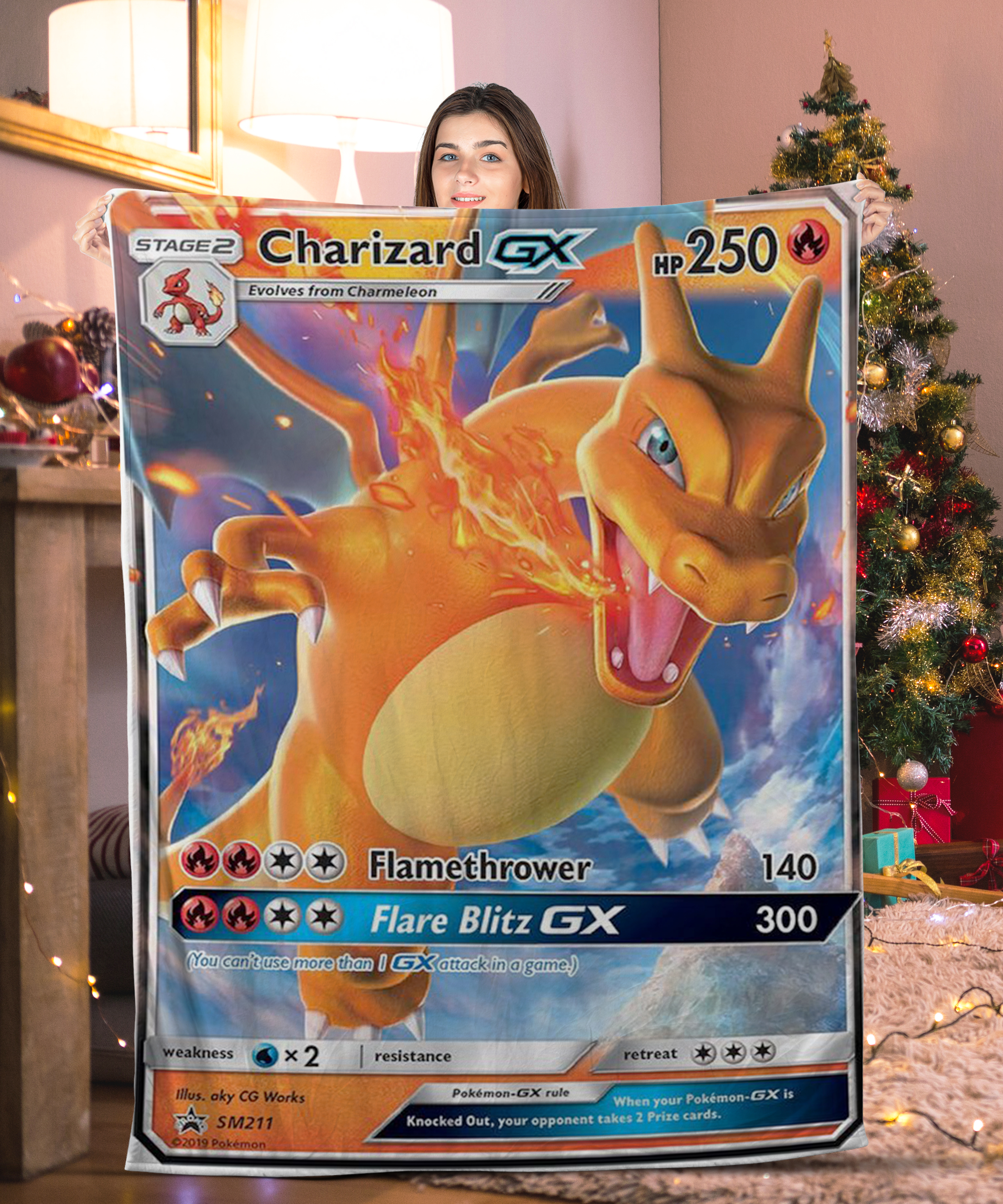 Pokemon Charizard GX Pokemon Card Blanket