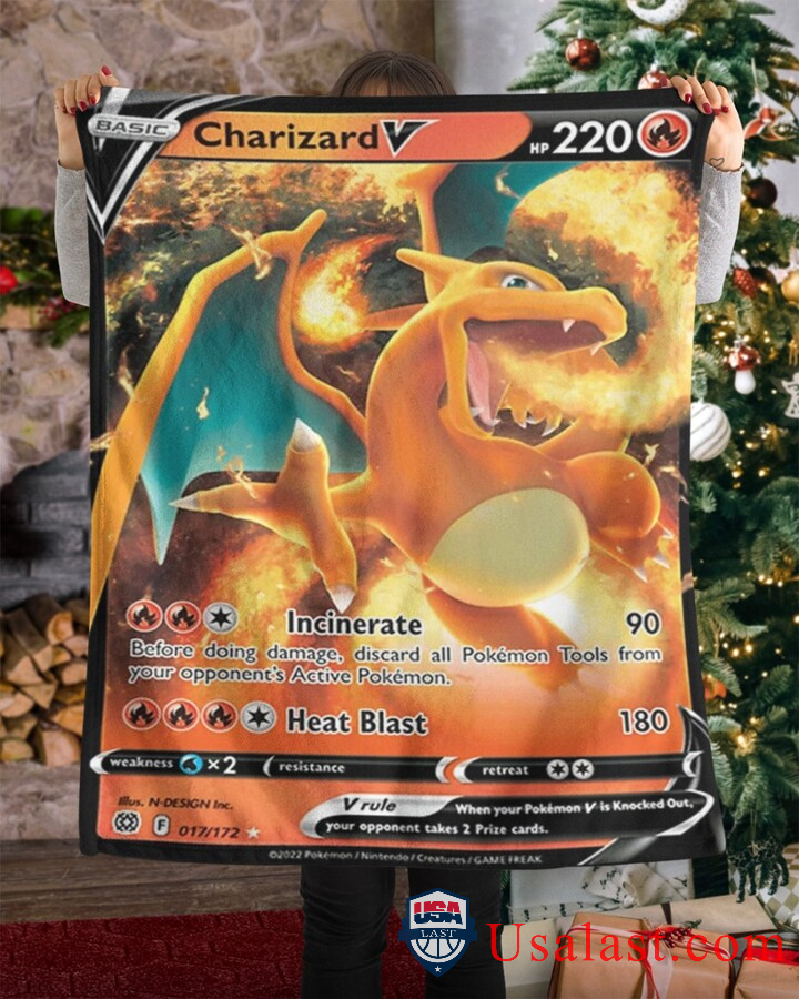 Pokemon Darkness Ablaze Charizard V Blanket