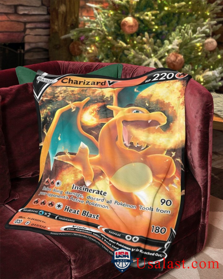 Pokemon Darkness Ablaze Charizard V Blanket