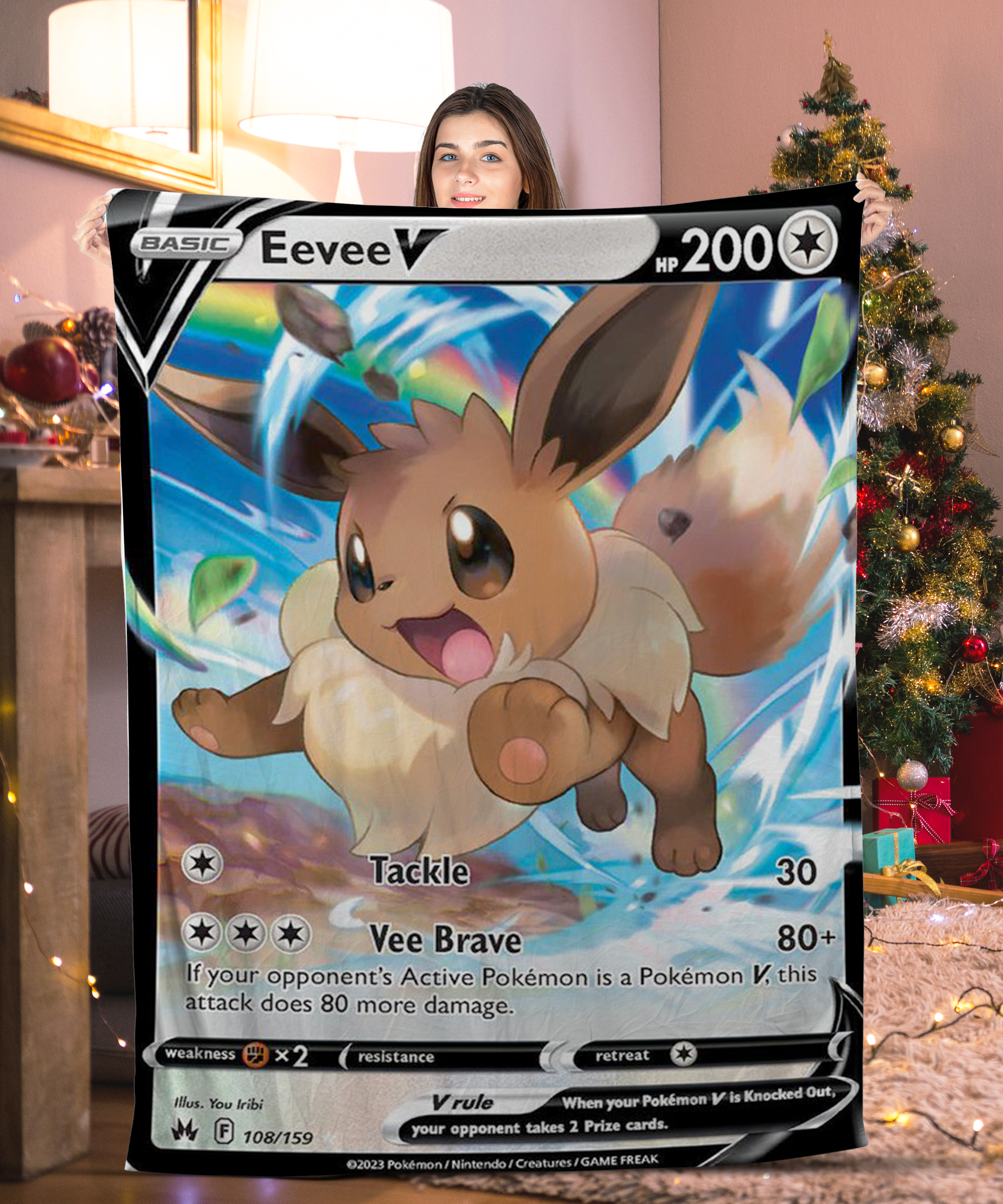 Pokemon Eevee V Pokemon Card Blanket