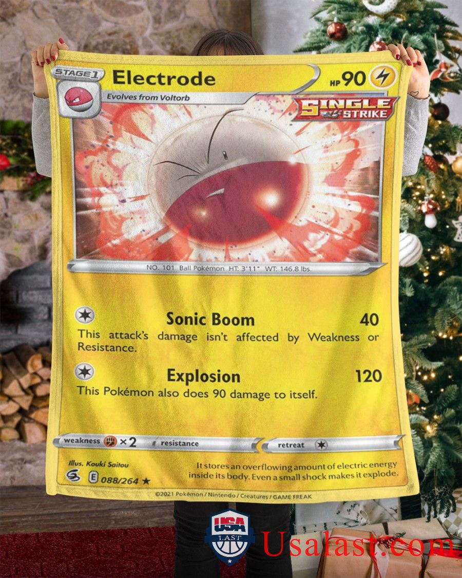 Pokemon Electrode Single Strike Soft Blanket