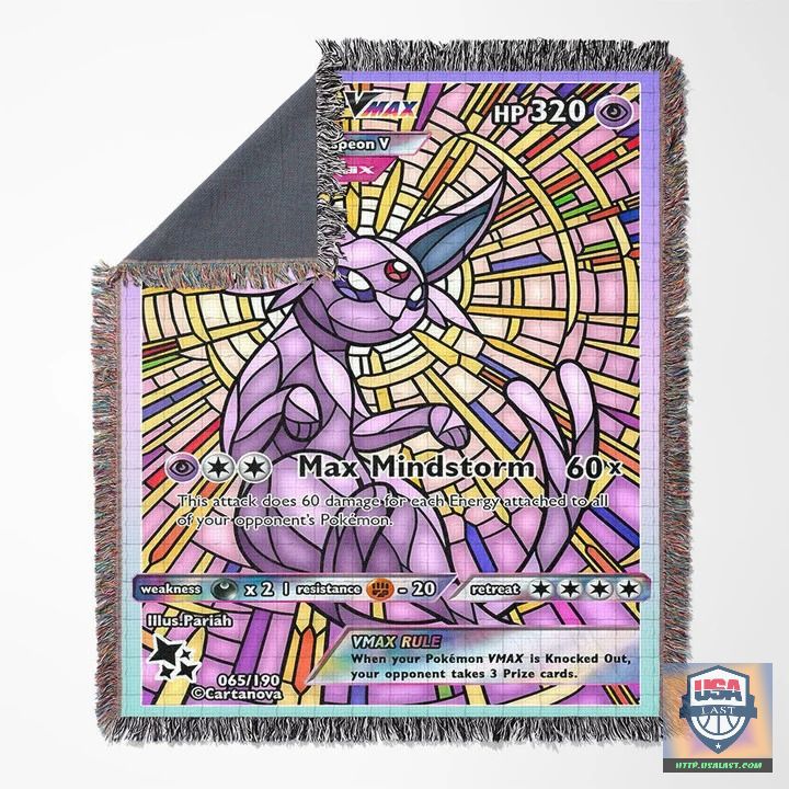 Pokemon Espeon Stain Glass Custom Woven Blanket