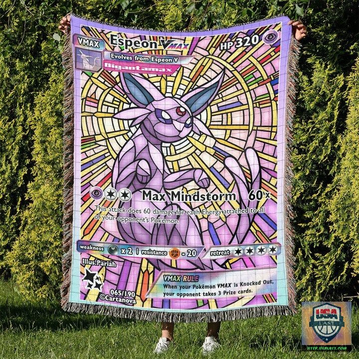 Pokemon Espeon Stain Glass Custom Woven Blanket