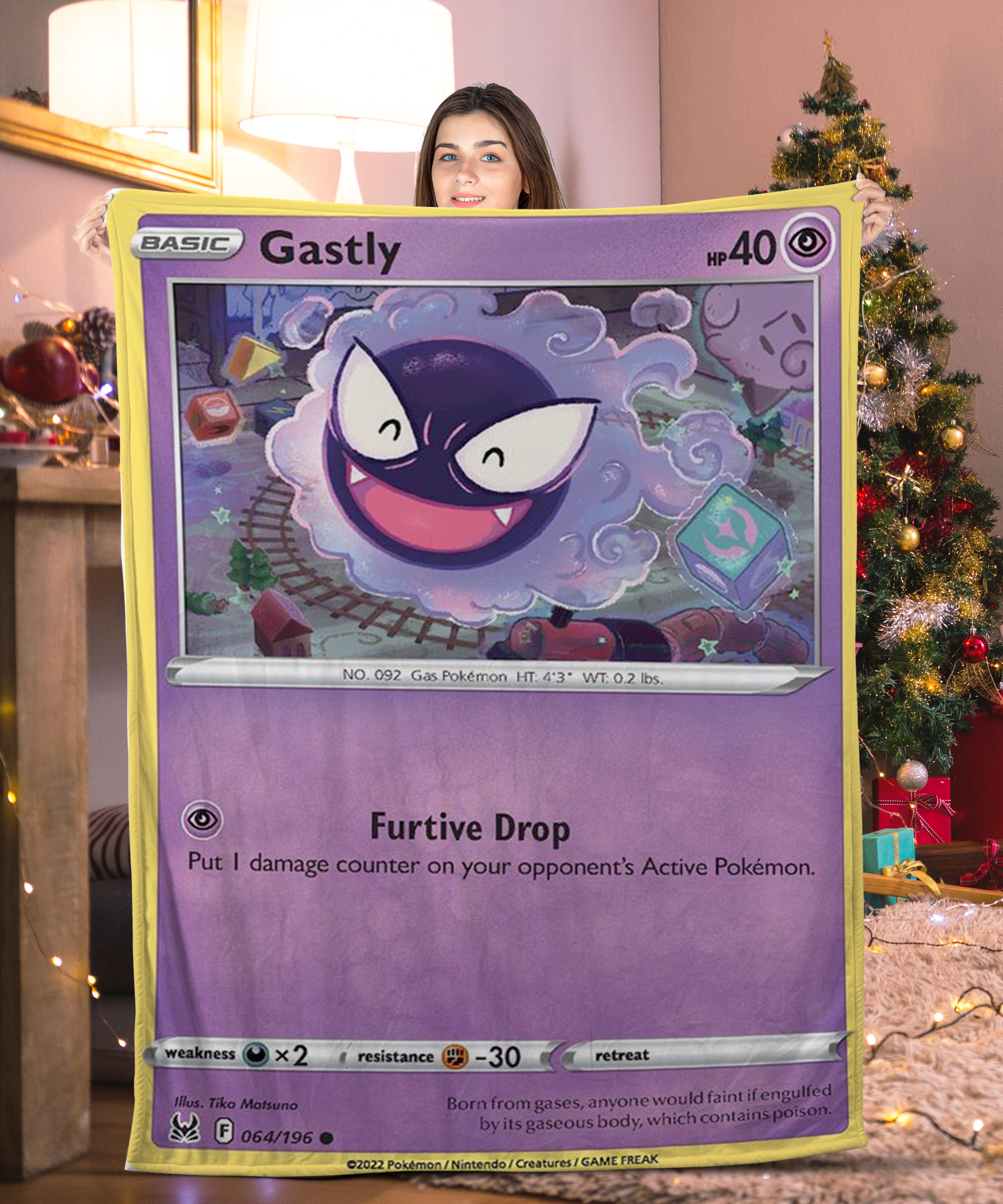 Pokemon Gastly Pokemon Card Blanket