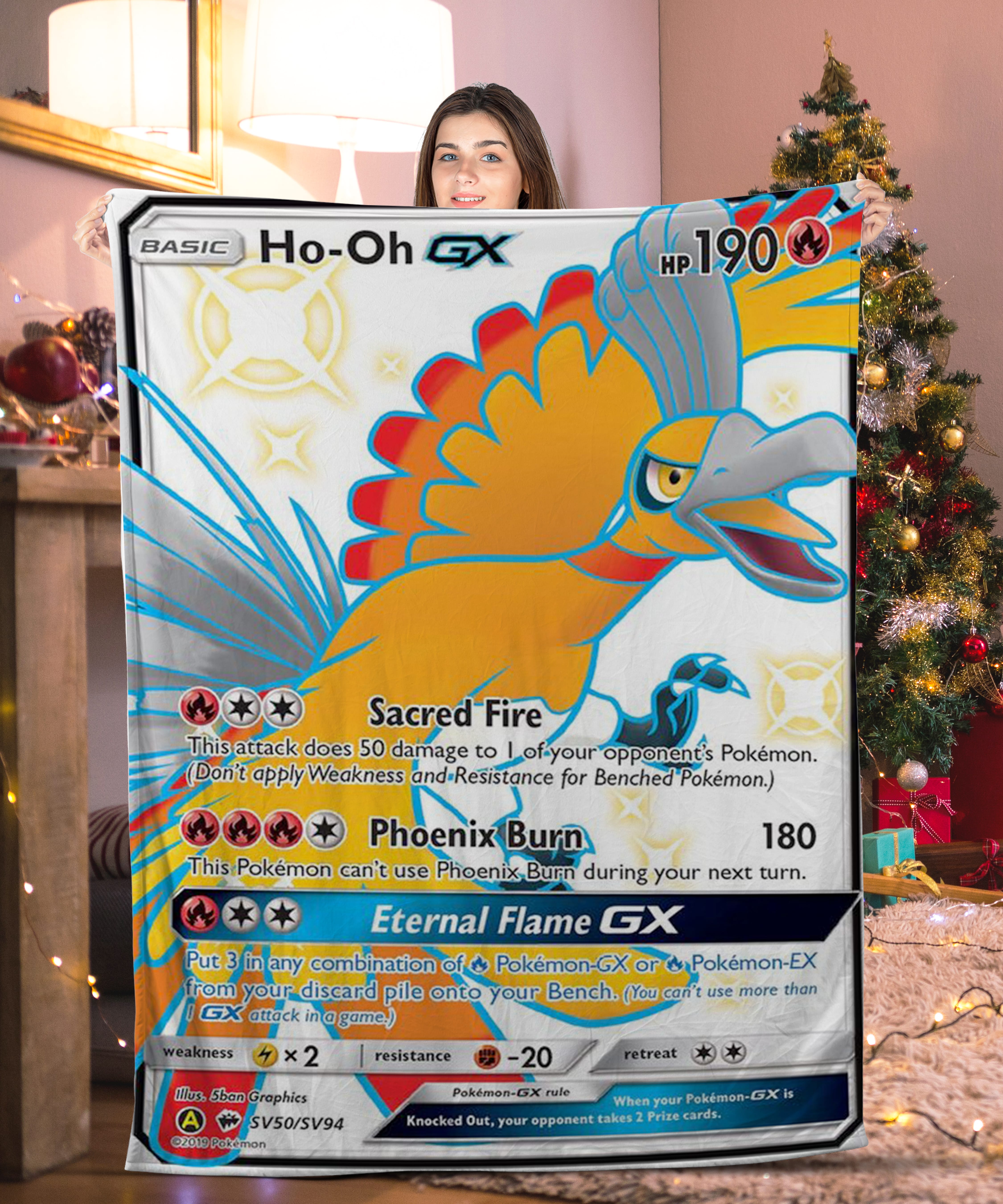 Pokemon Ho-Oh GX Pokemon Card Blanket