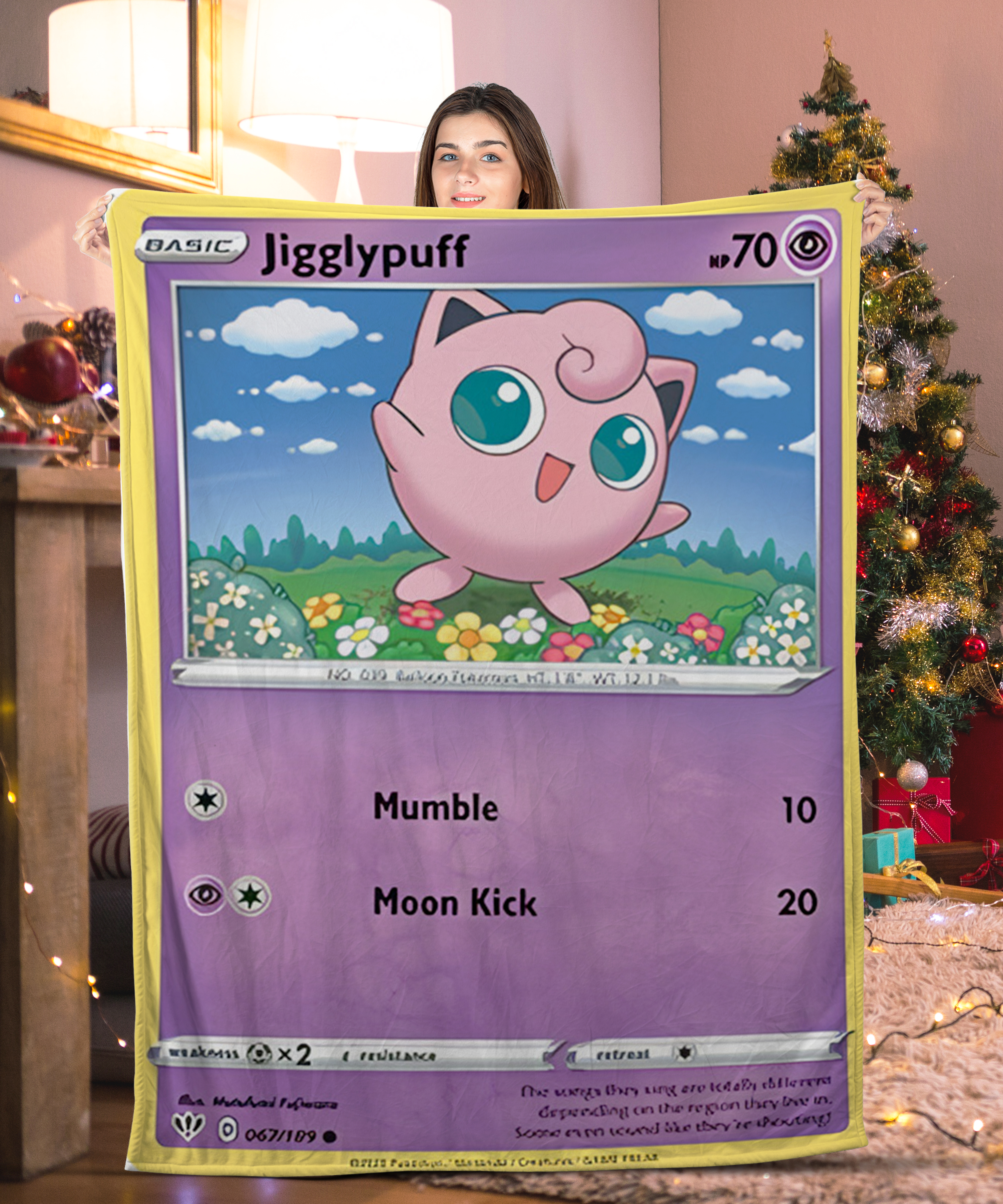 Pokemon Jigglypuff Pokemon Card Blanket