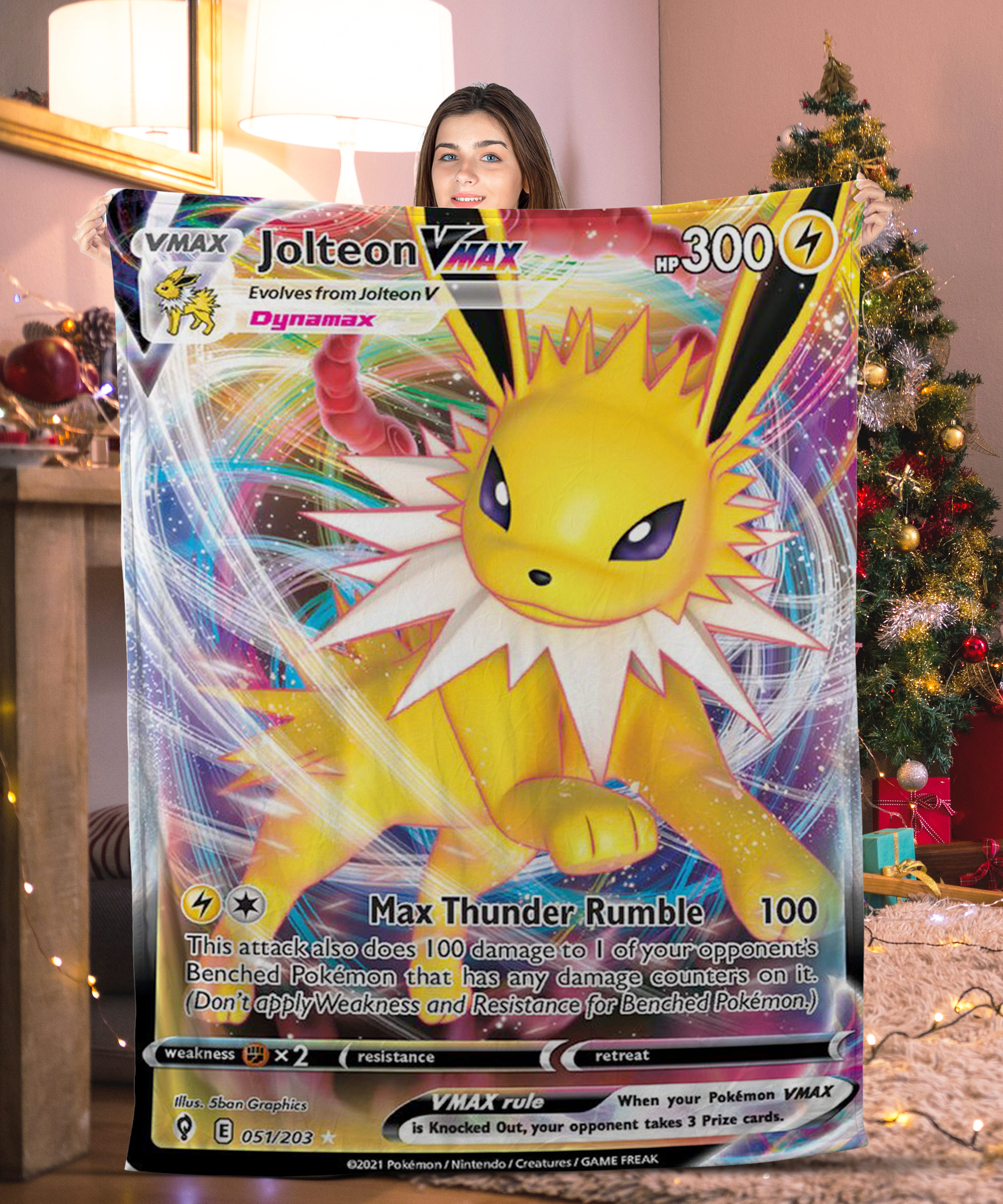 Pokemon Jolteon VMAX Pokemon Card Blanket