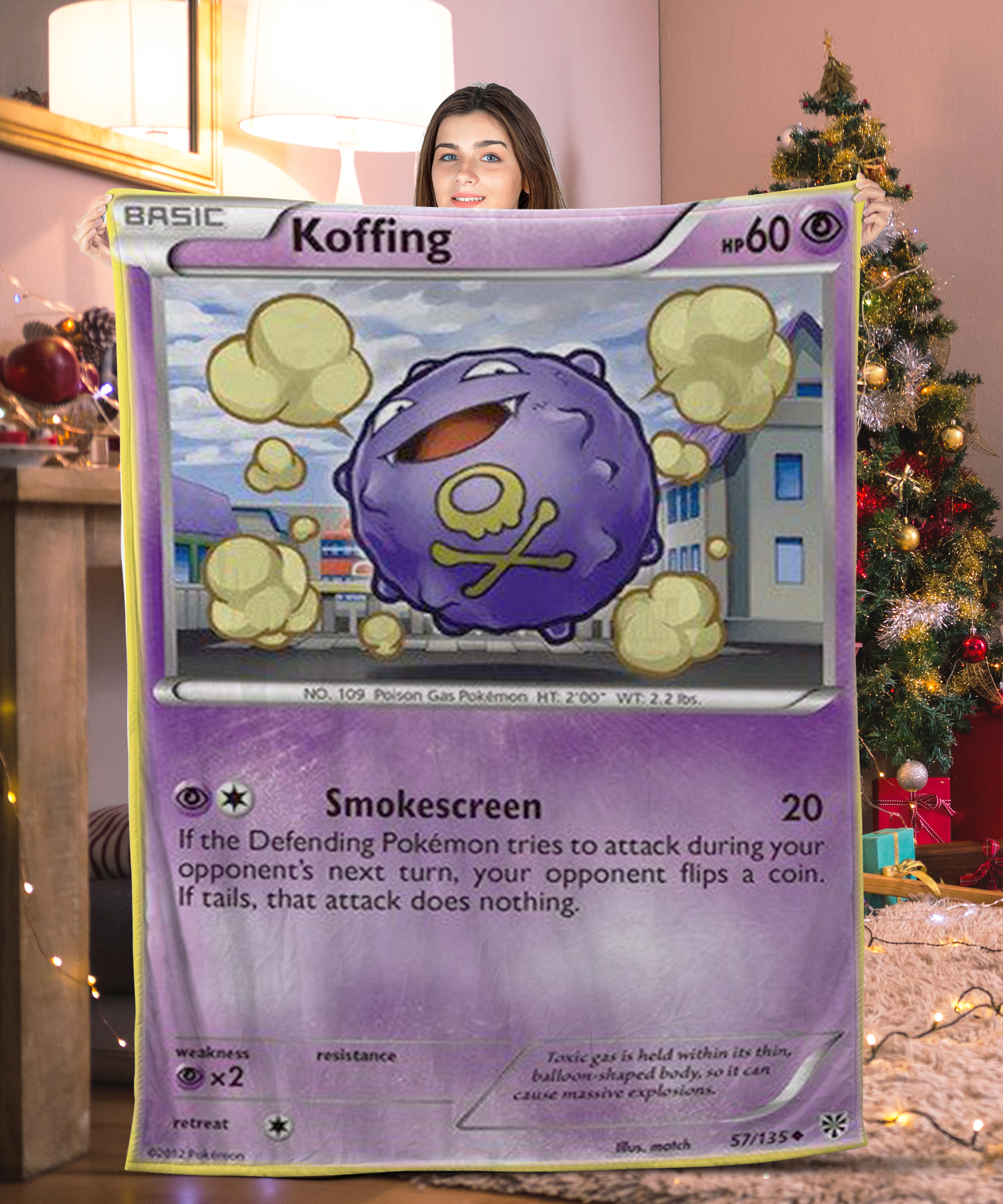 Pokemon Koffing Pokemon Card Blanket