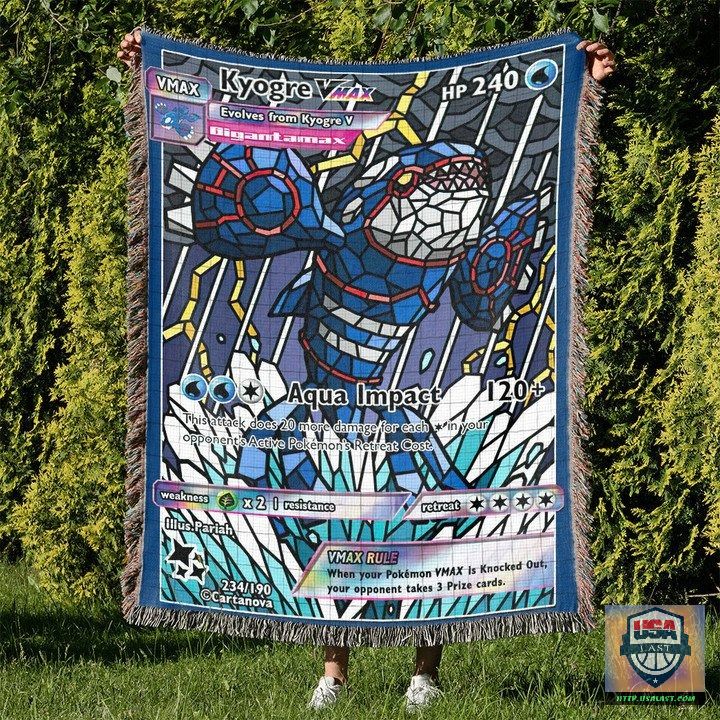 Pokemon Kyogre Stain Glass Custom Woven Blanket