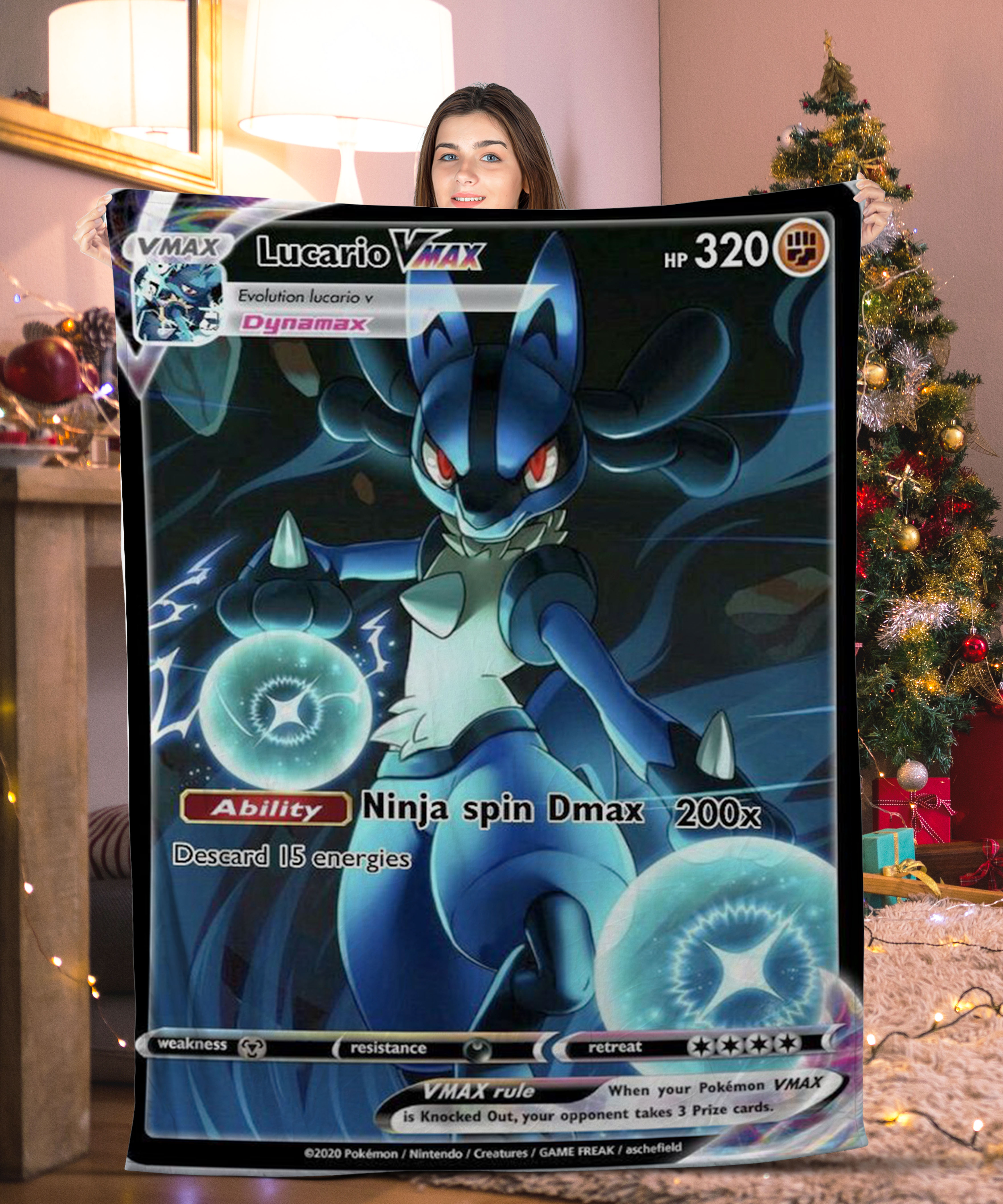 Pokemon Lucario Vmax Pokemon Card Blanket