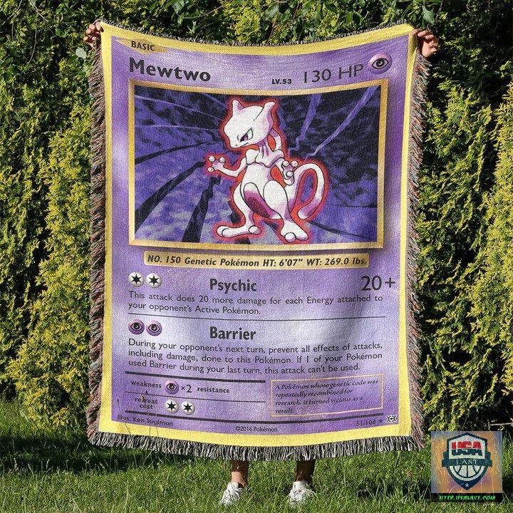 Pokemon Mewtwo Custom Woven Blanket