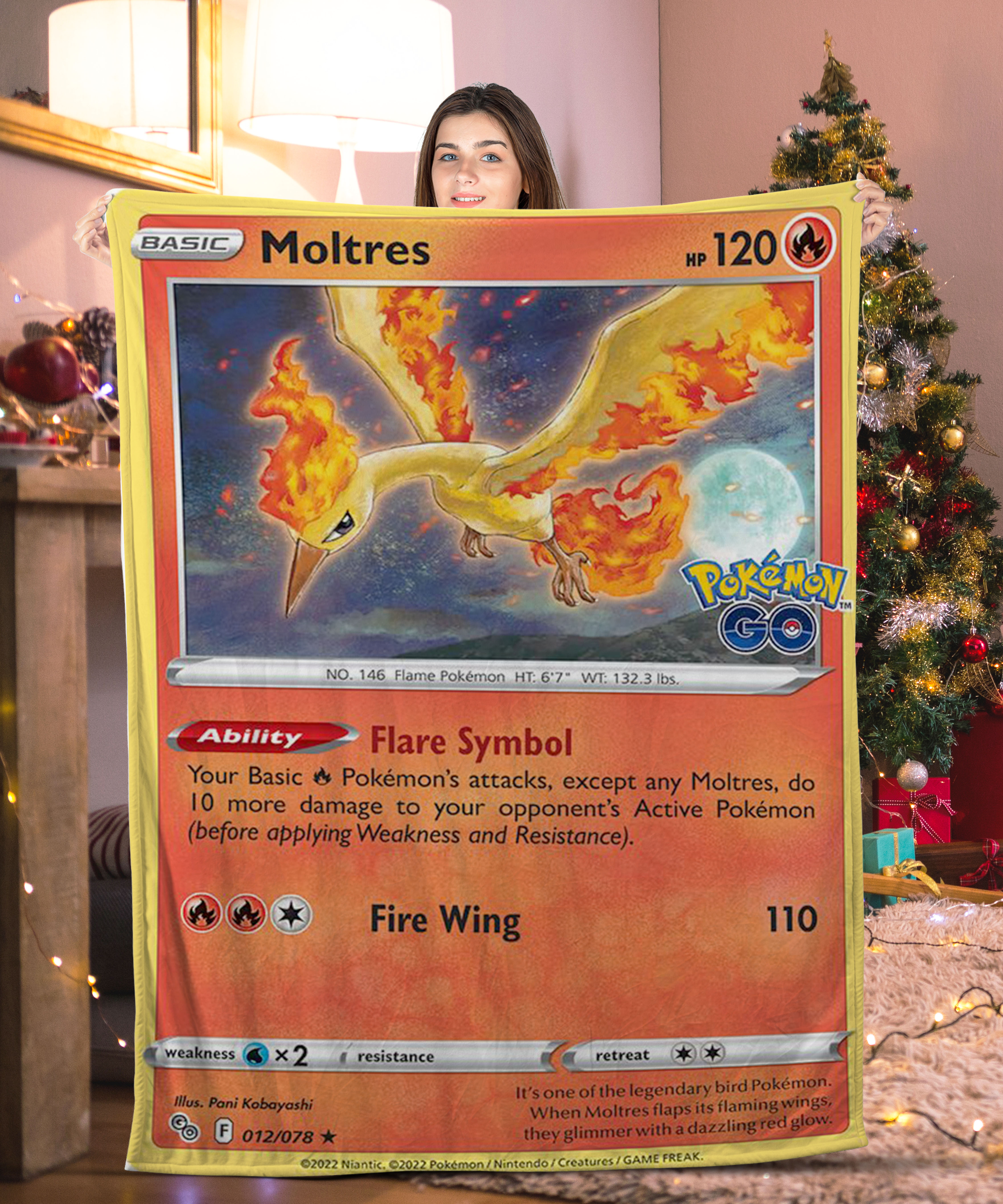 Pokemon Moltres Pokemon Card Blanket