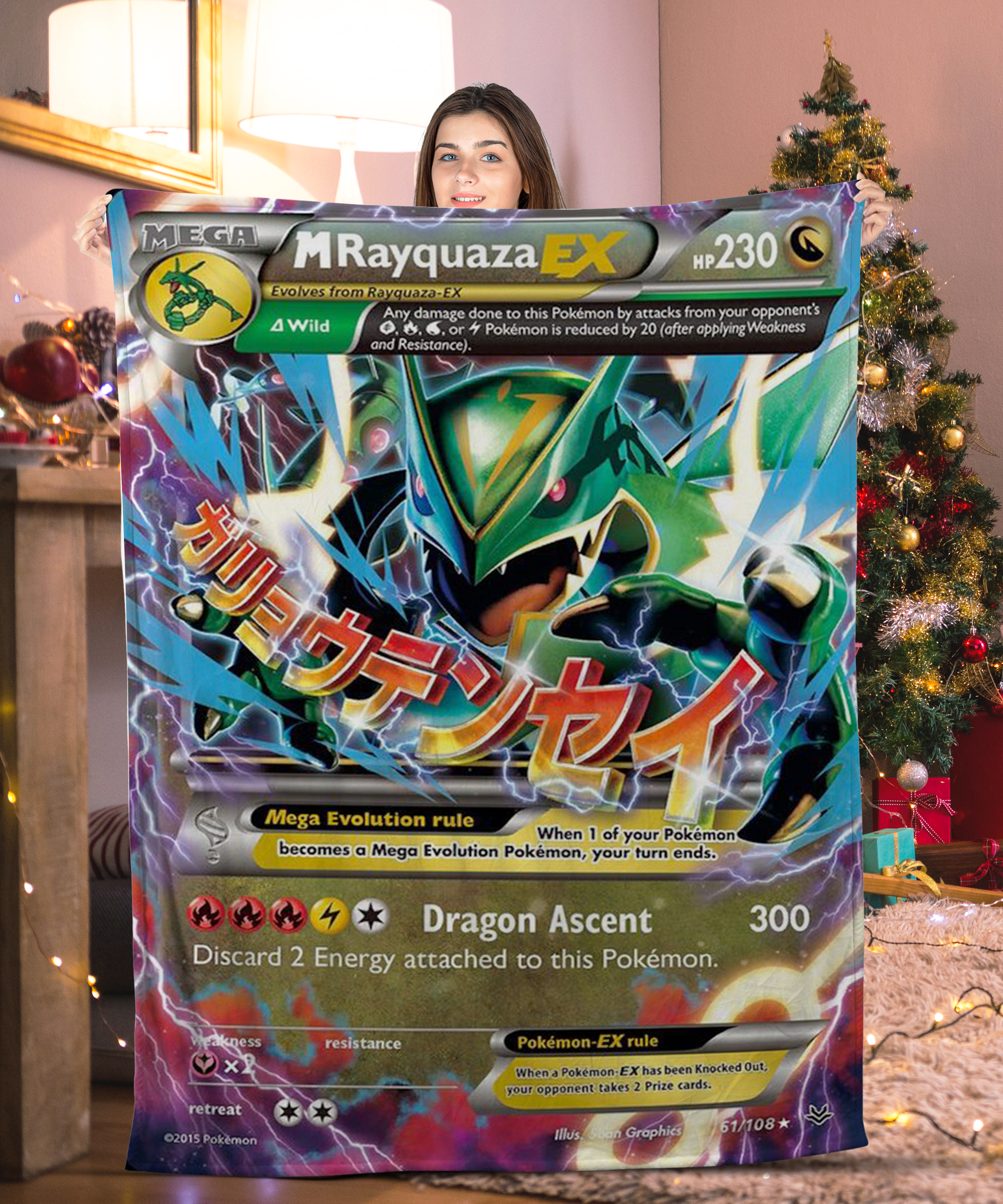 Pokemon MRayquaza EX Card Blanket