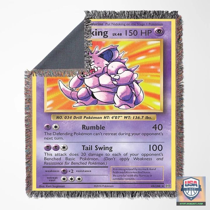 Pokemon Nidoking Custom Woven Blanket