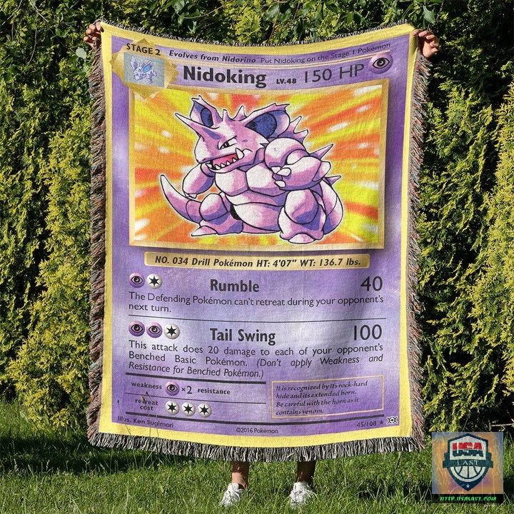 Pokemon Nidoking Custom Woven Blanket