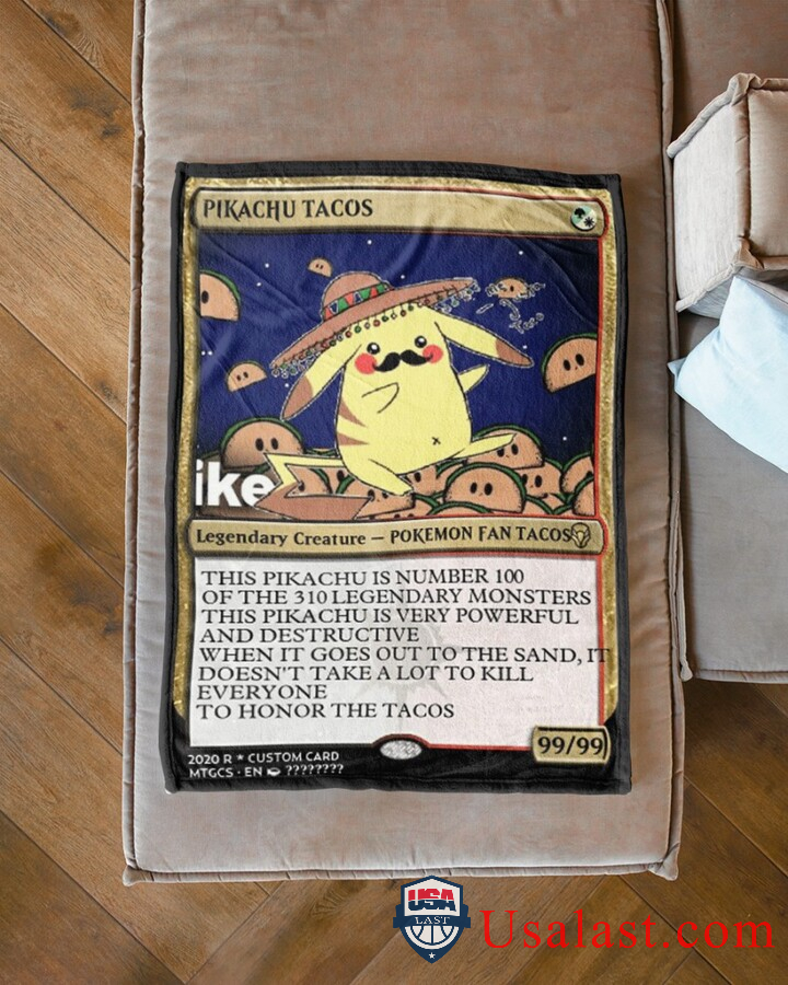 Pokemon Pikachu Tacos Fleece Blanket Pokemon Pikachu Tacos Fleece Blanket