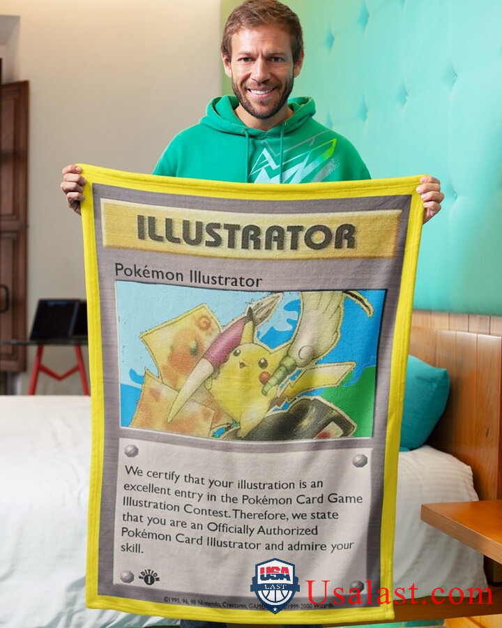 Pokemon Pikchu Illustrator Fleece Blanket Pokemon Pikchu Illustrator Fleece Blanket