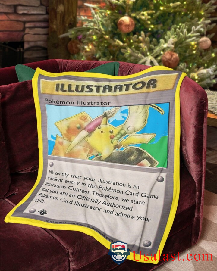 Pokemon Pikchu Illustrator Fleece Blanket