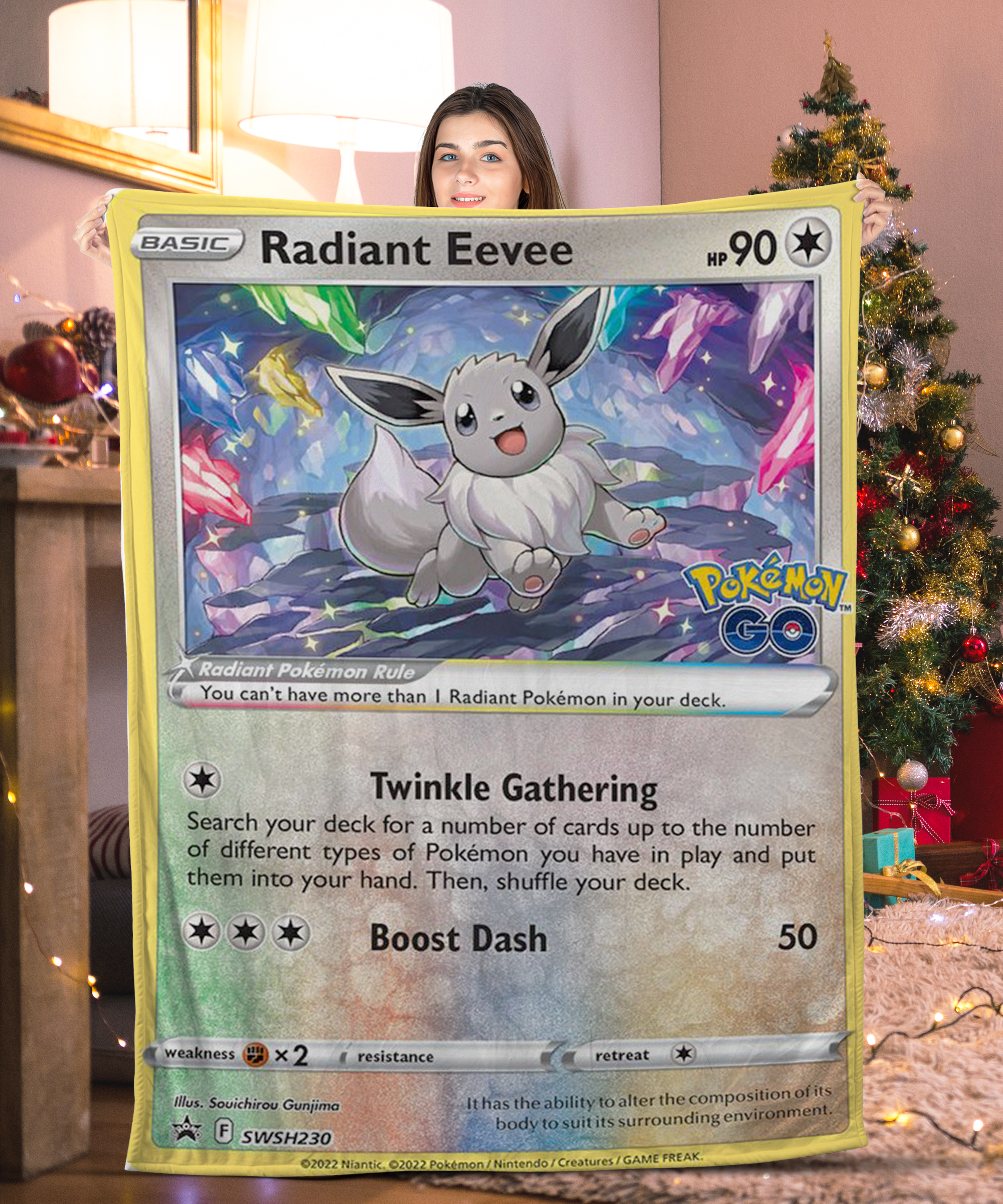 Pokemon Radiant Eevee Pokemon Card Blanket