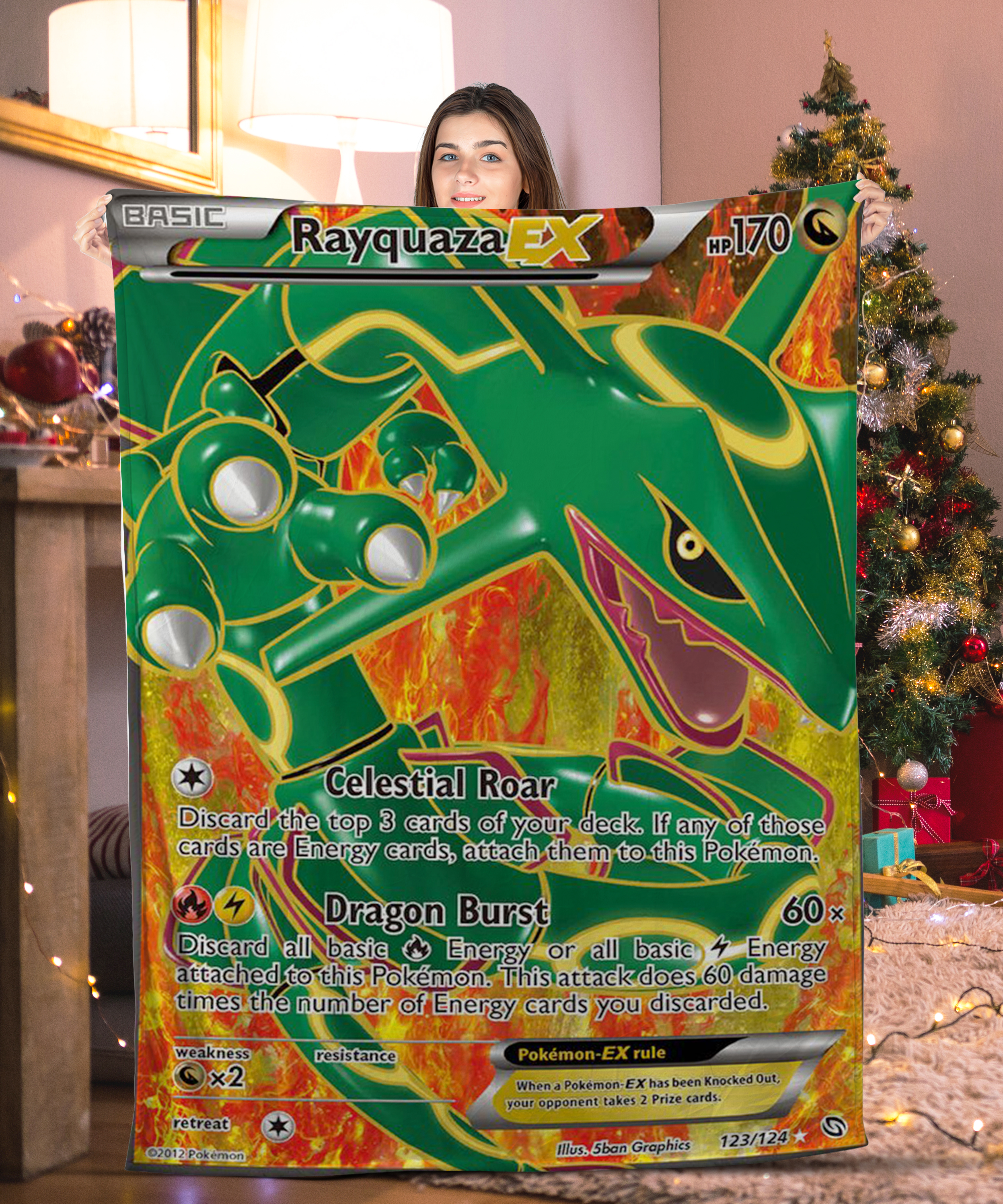 Pokemon Rayquaza EX Pokemon Card Blanket