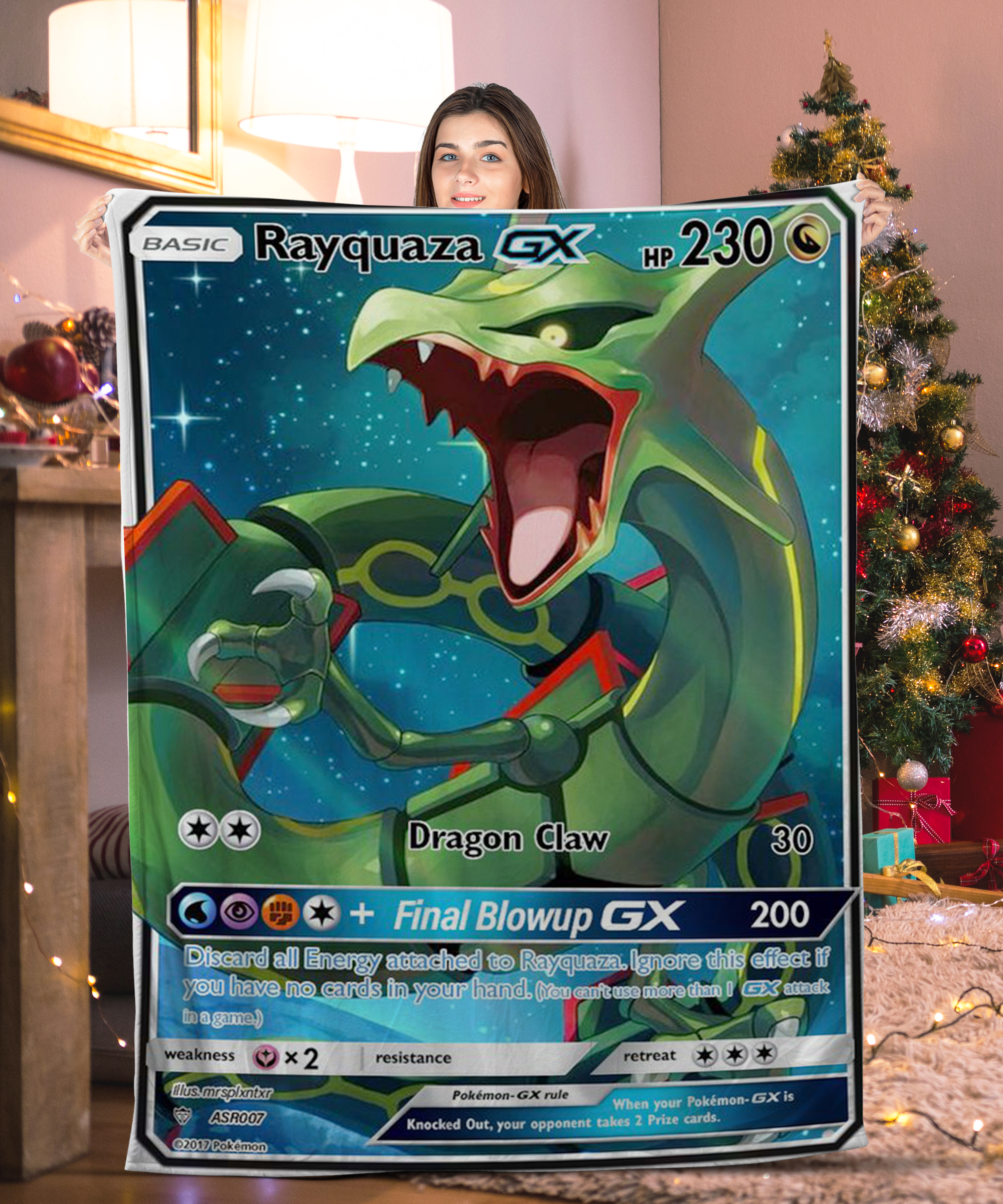 Pokemon Rayquaza Pokemon Card Blanket