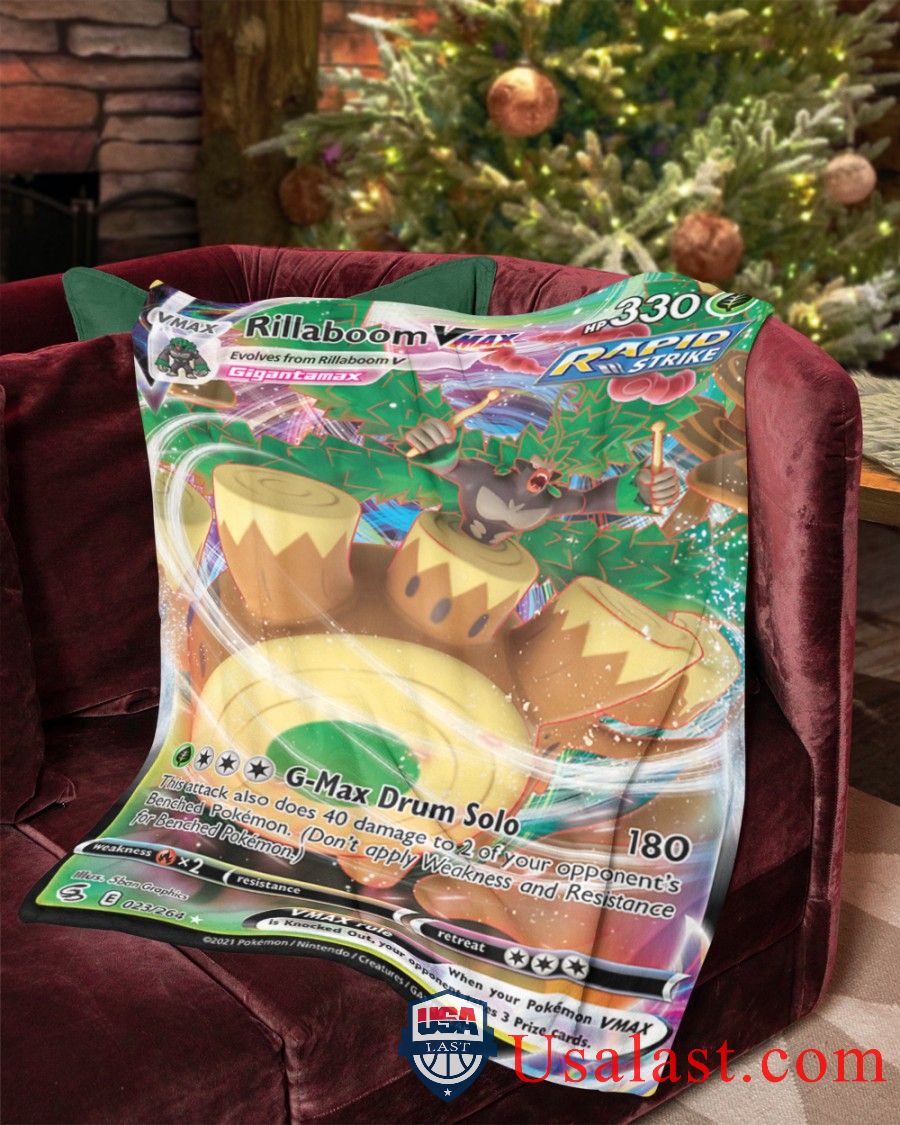 Pokemon Rillaboom VMax Rapid Strike Blanket