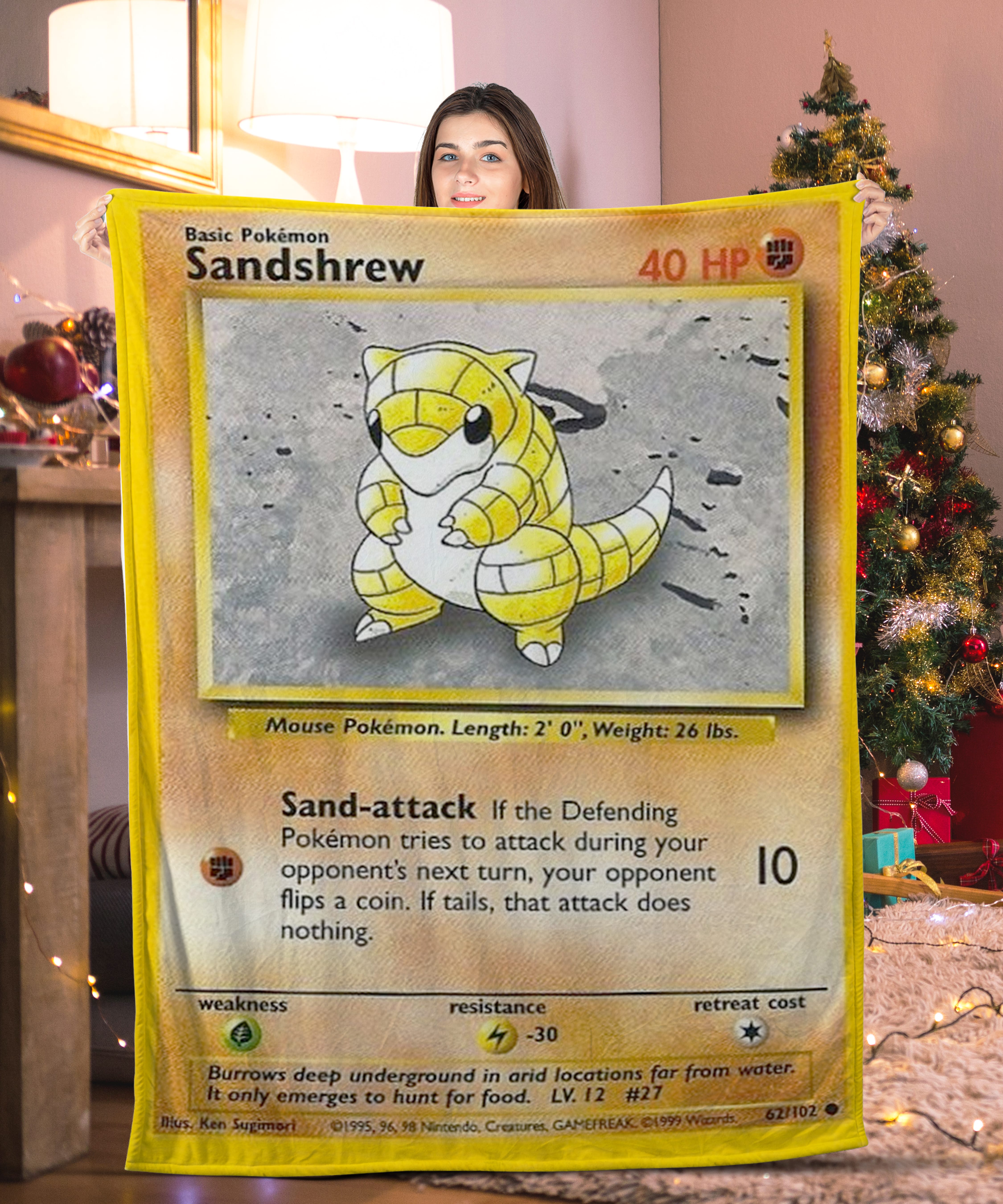 Pokemon Sandshrew Pokemon Card Blanket