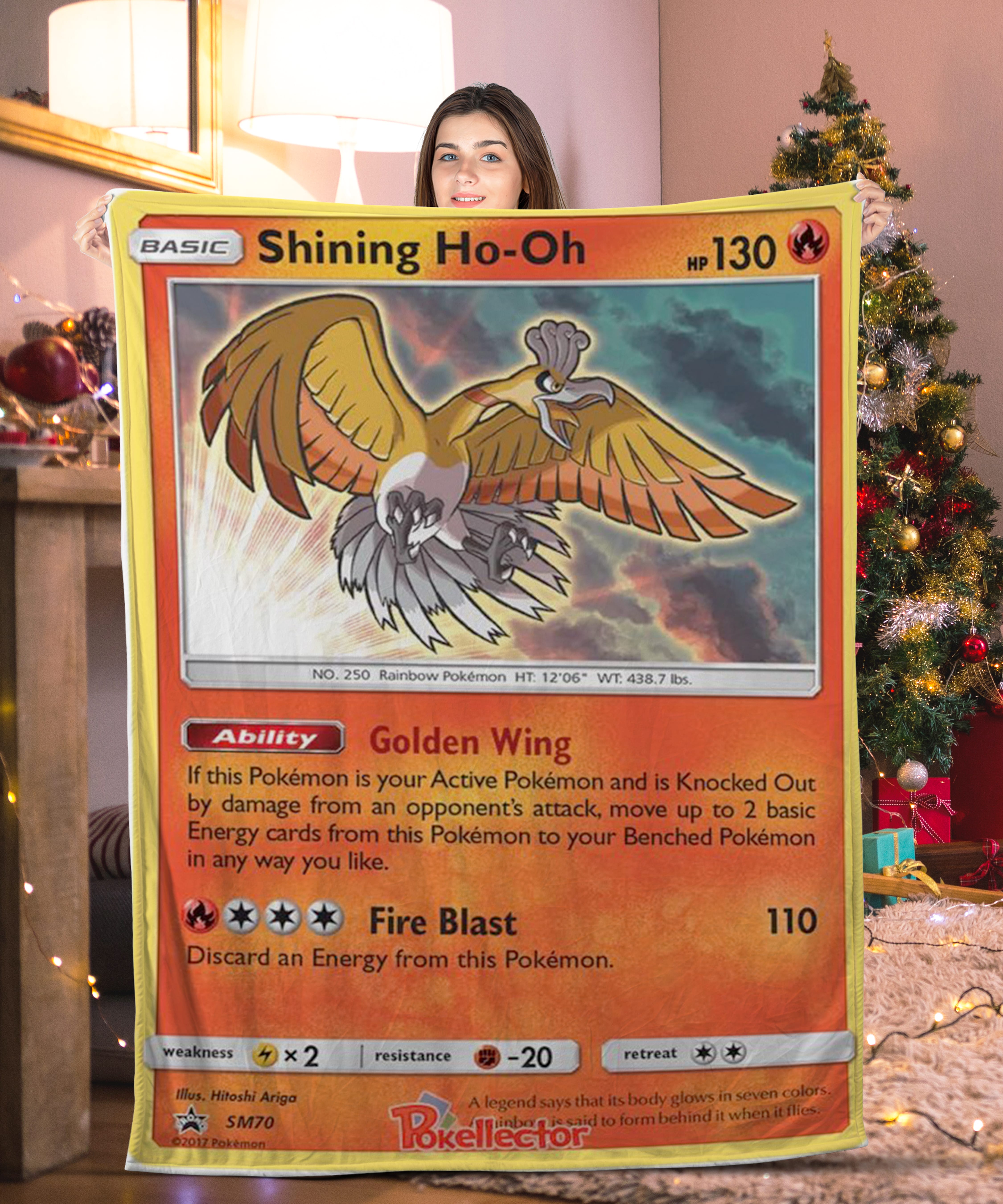 Pokemon Shining Ho-Oh Pokemon Card Blanket