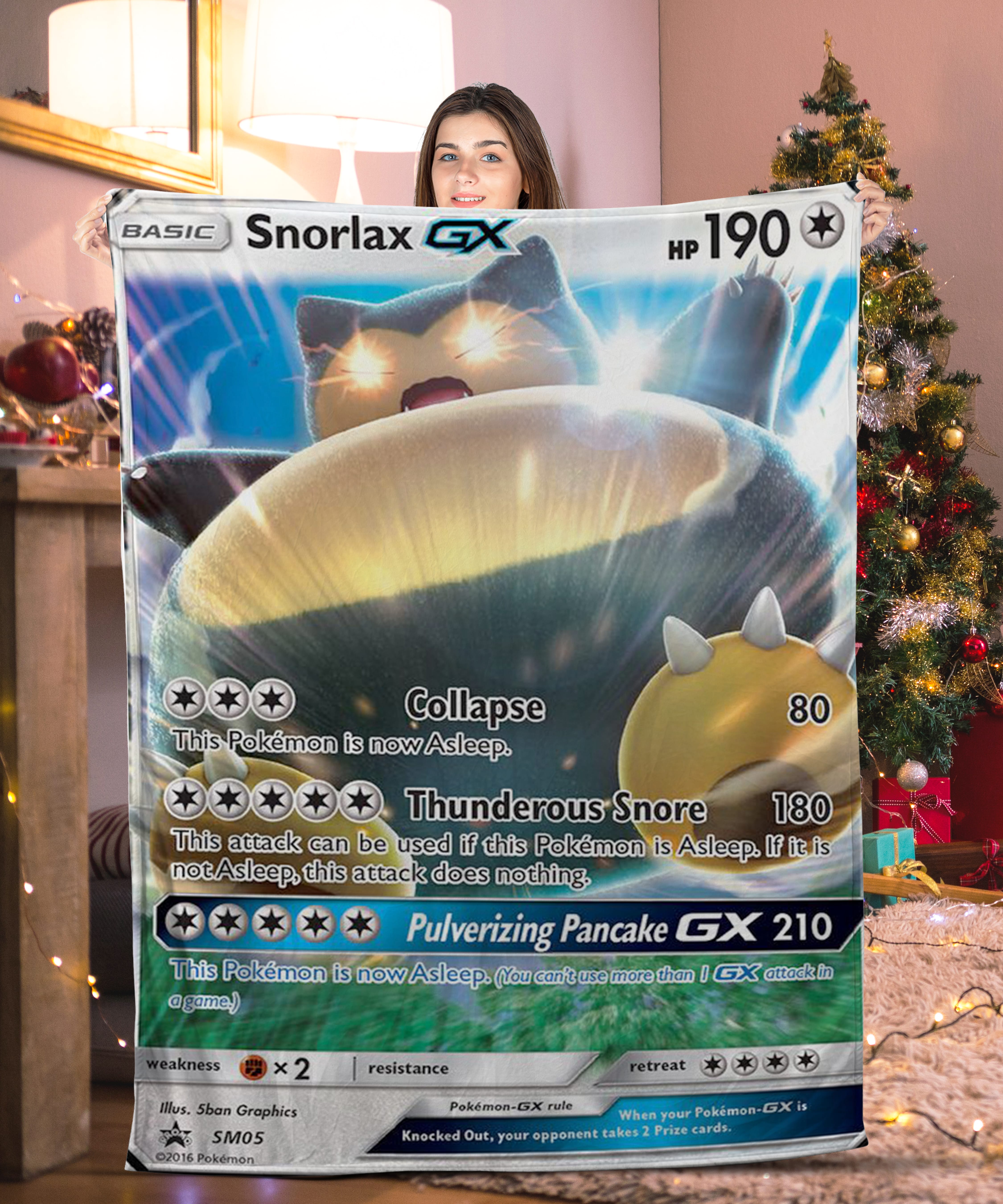 Pokemon Snorlax GX Pokemon Card Blanket