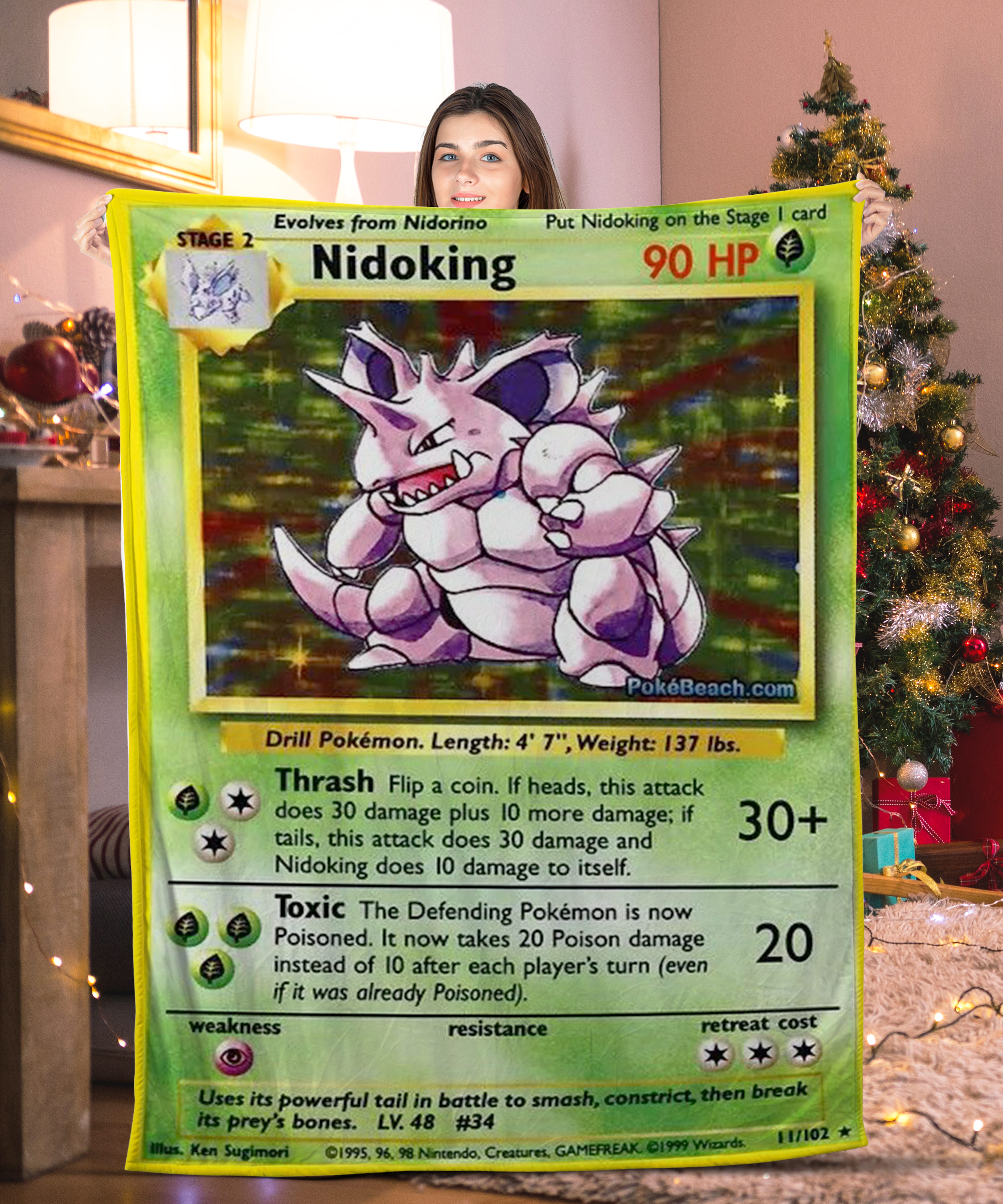 Pokemon Stage 2 Nidoking Pokemon Card Blanket