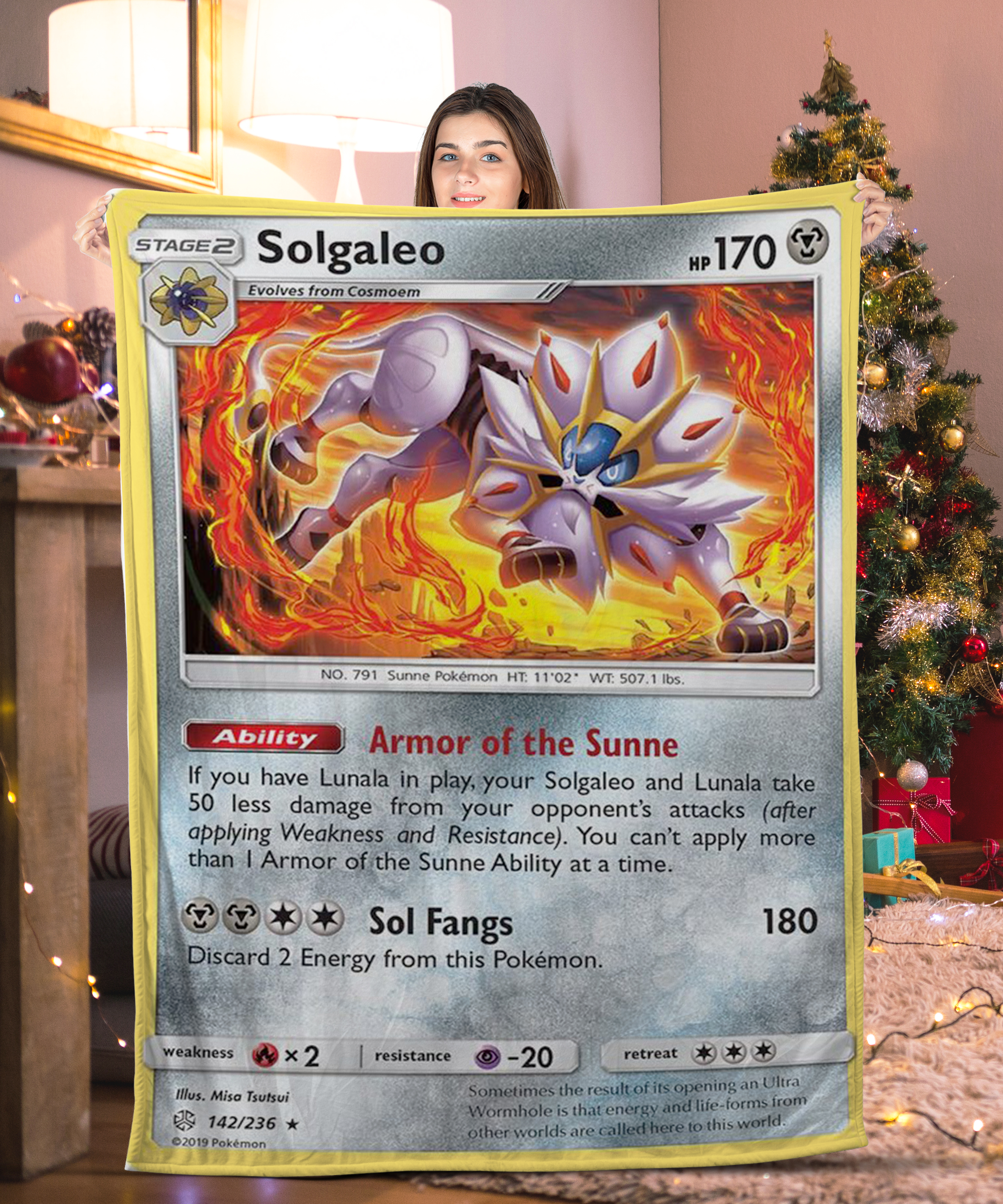 Pokemon Stage 2 Solgaleo Card Blanket