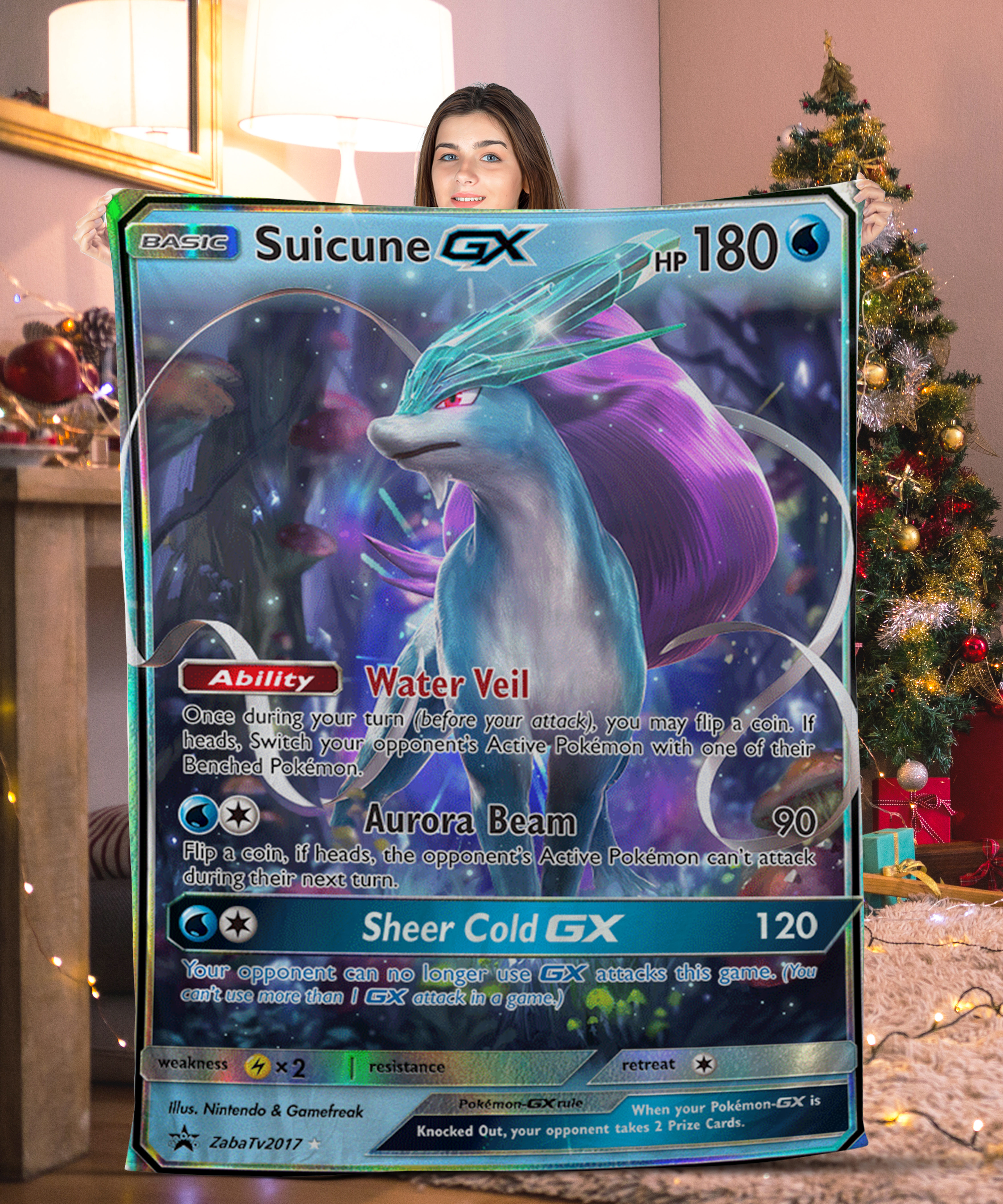 Pokemon Suicune GX Pokemon Card Blanket