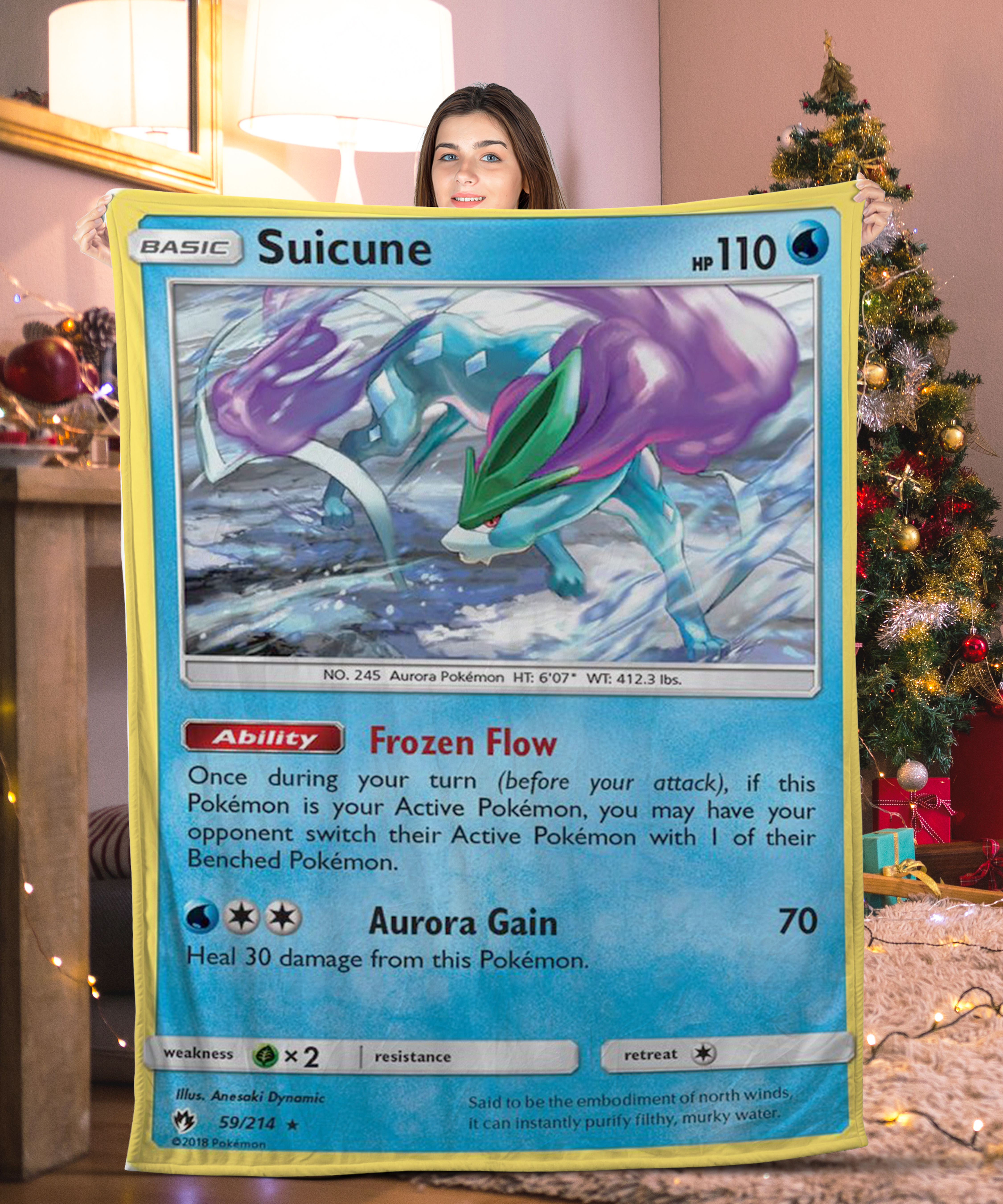 Pokemon Suicune Pokemon Card Blanket