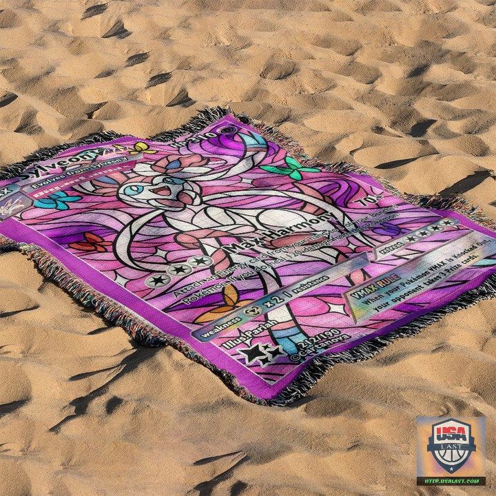 Pokemon Sylveon Stain Glass Custom Woven Blanket