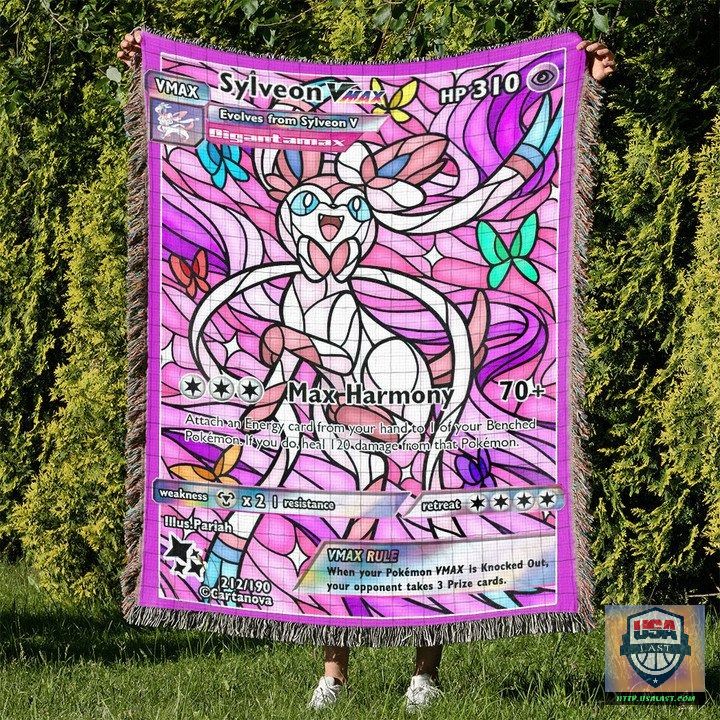 Pokemon Sylveon Stain Glass Custom Woven Blanket