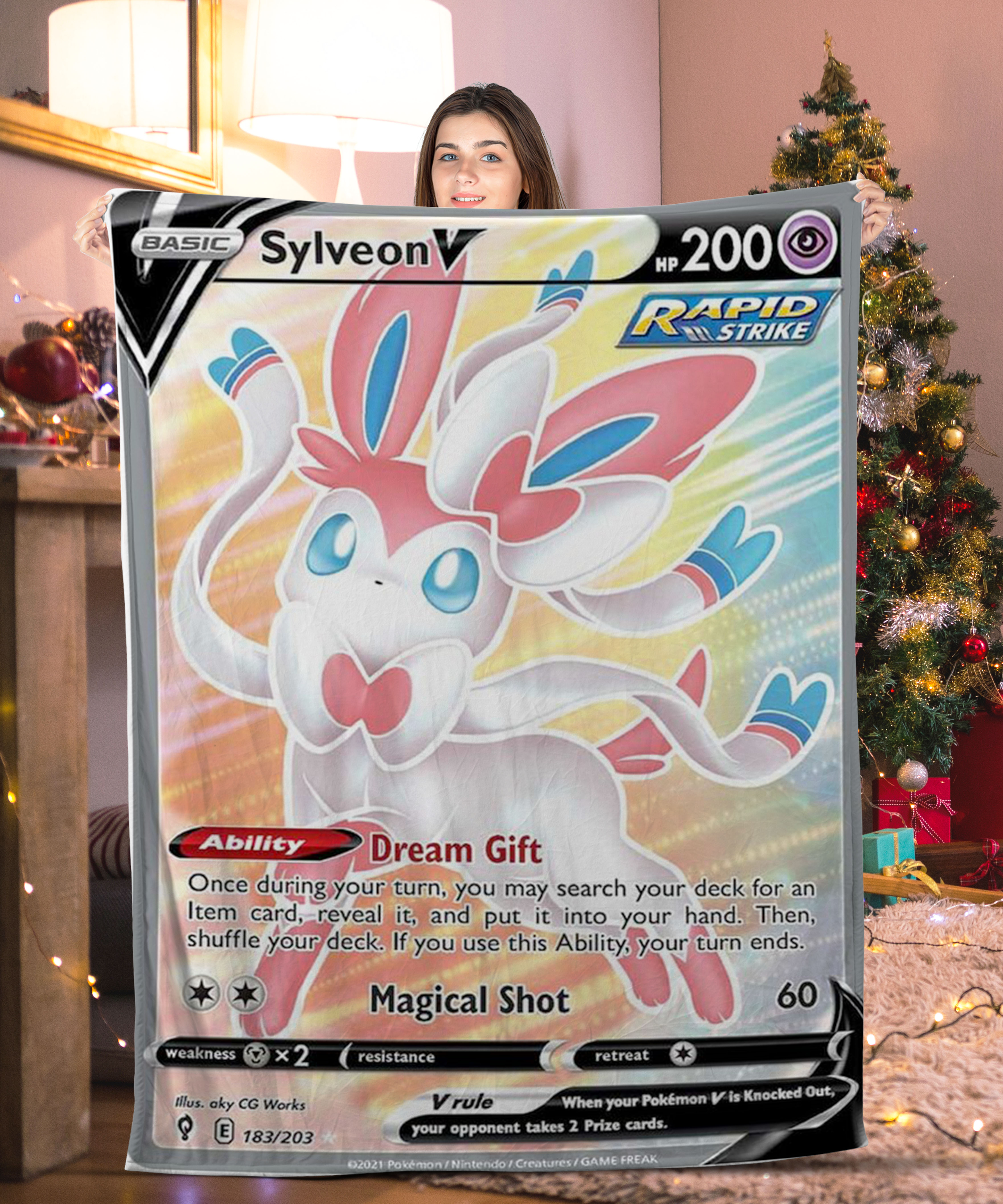 Pokemon Sylveon V Pokemon Card Blanket