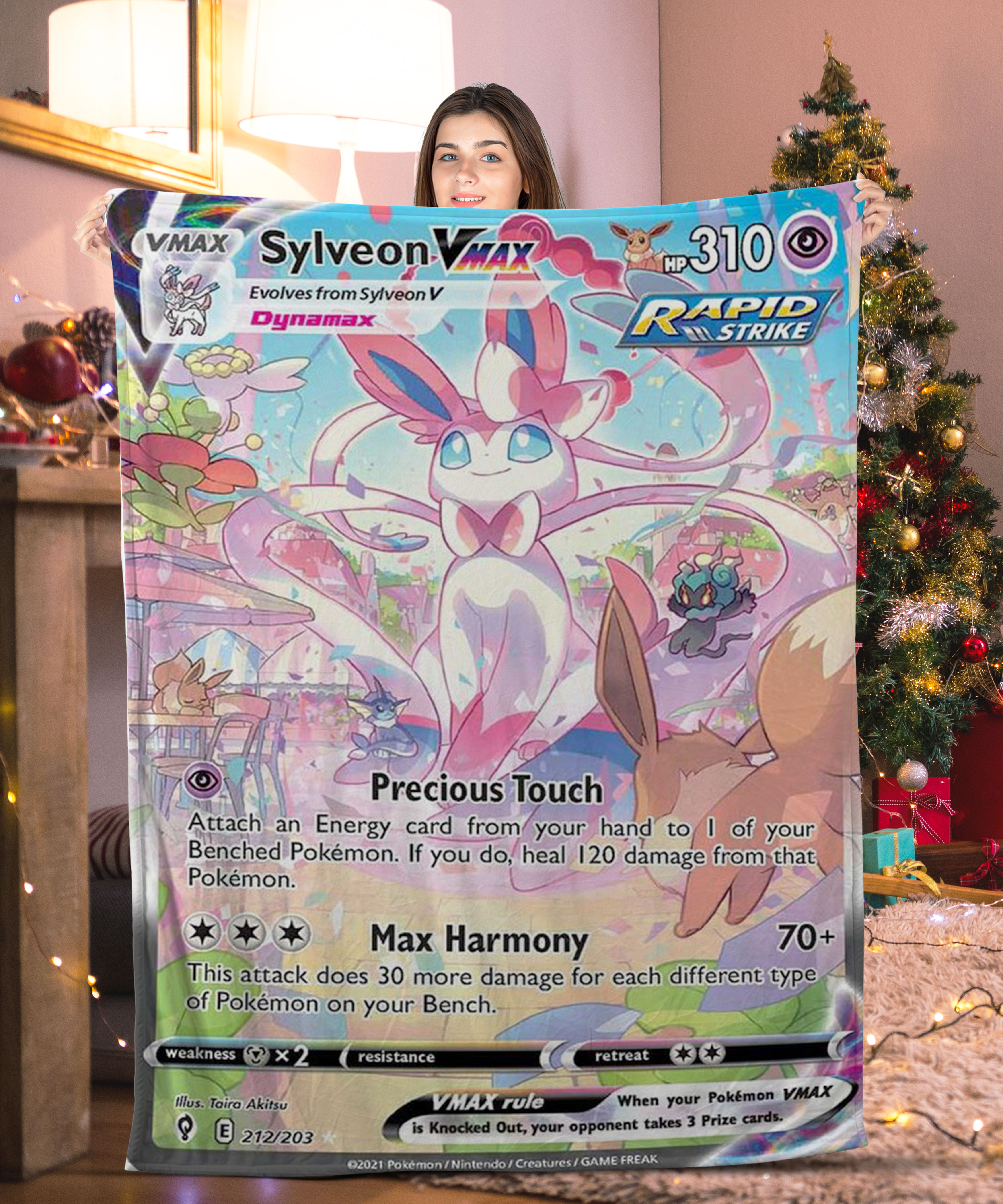 Pokemon Sylveon Vmax Pokemon Card Blanket