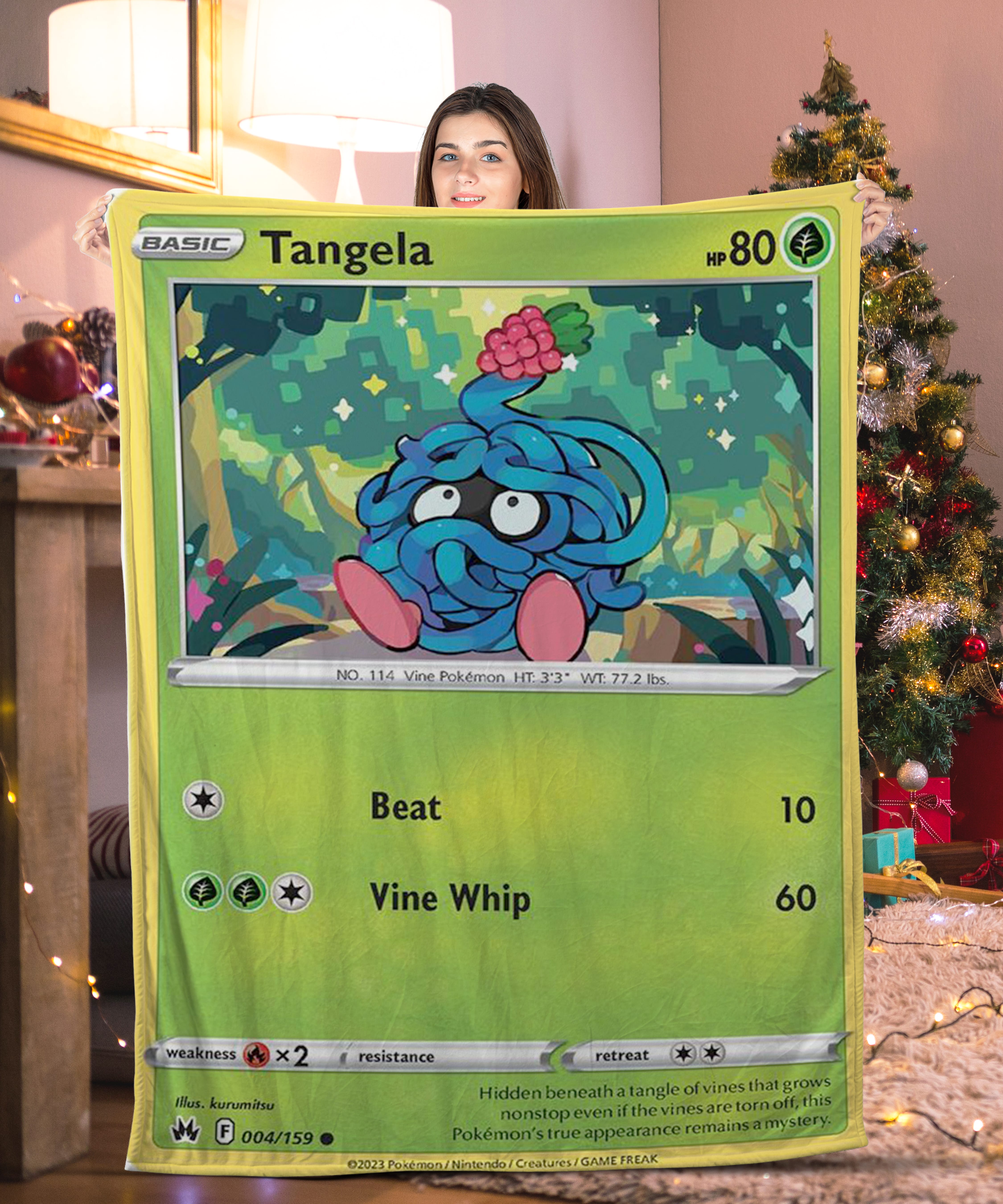 Pokemon Tangela Pokemon Card Blanket