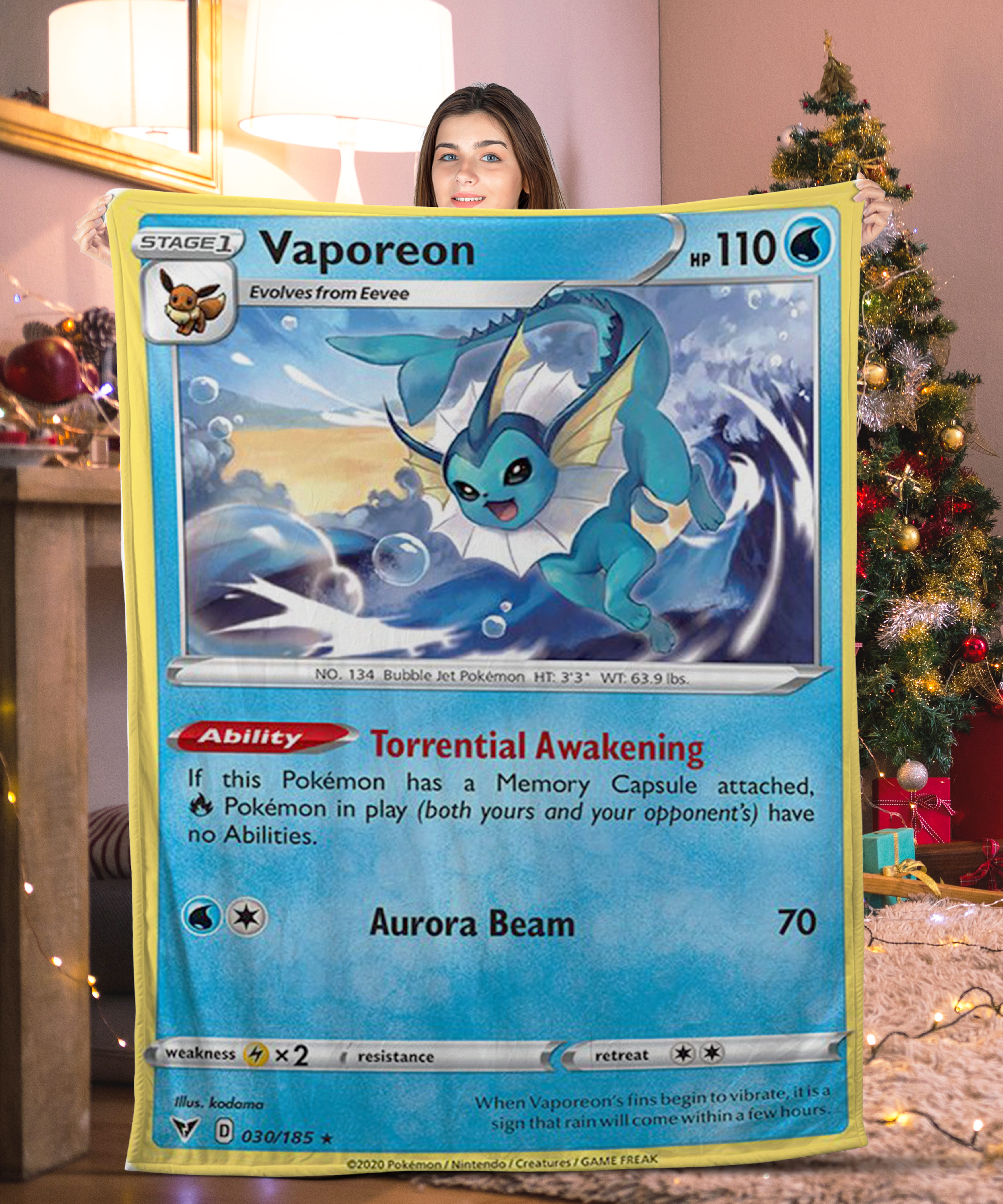 Pokemon Vaporeon Pokemon Card Blanket