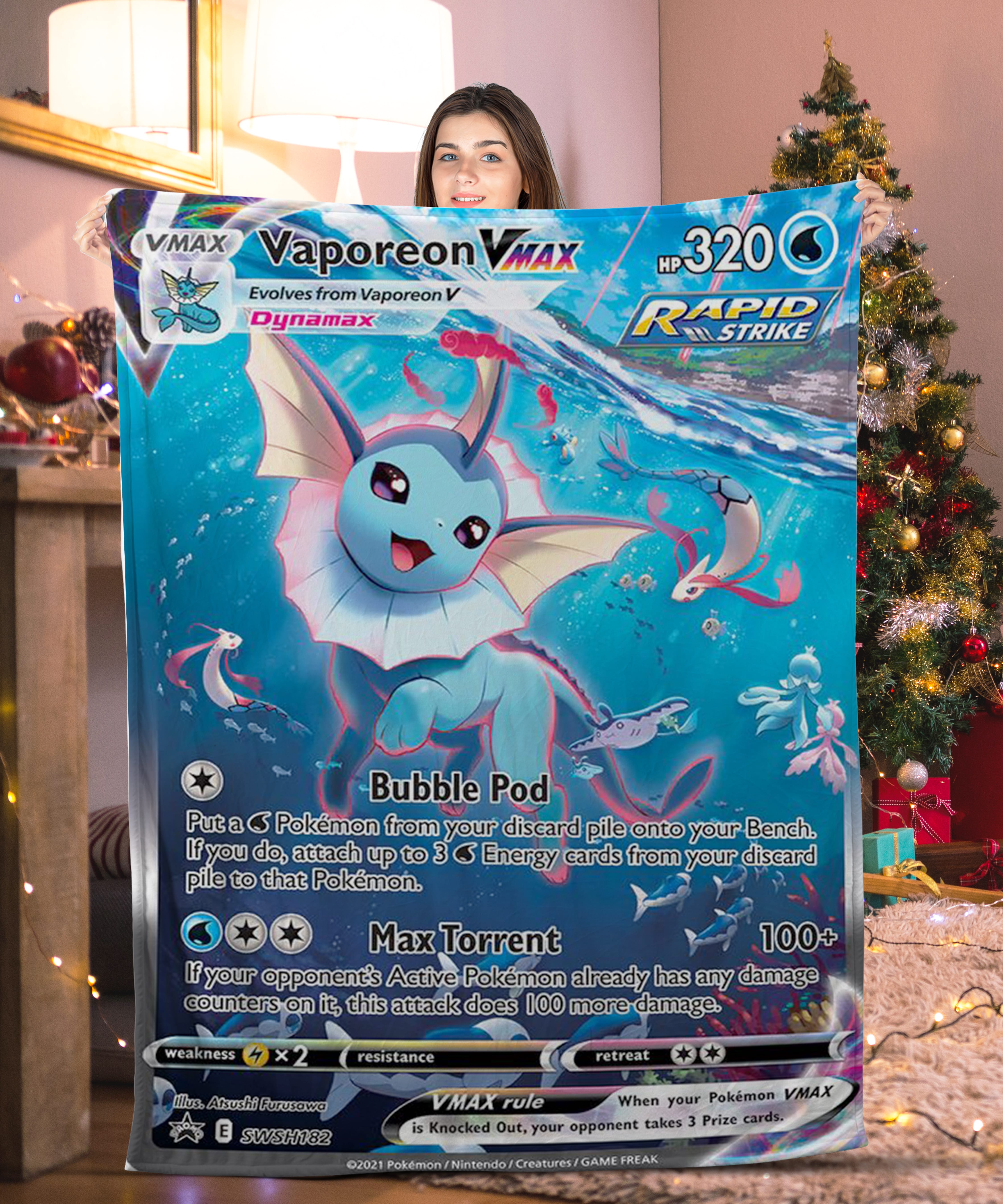 Pokemon Vaporeon VMAX Pokemon Card Blanket