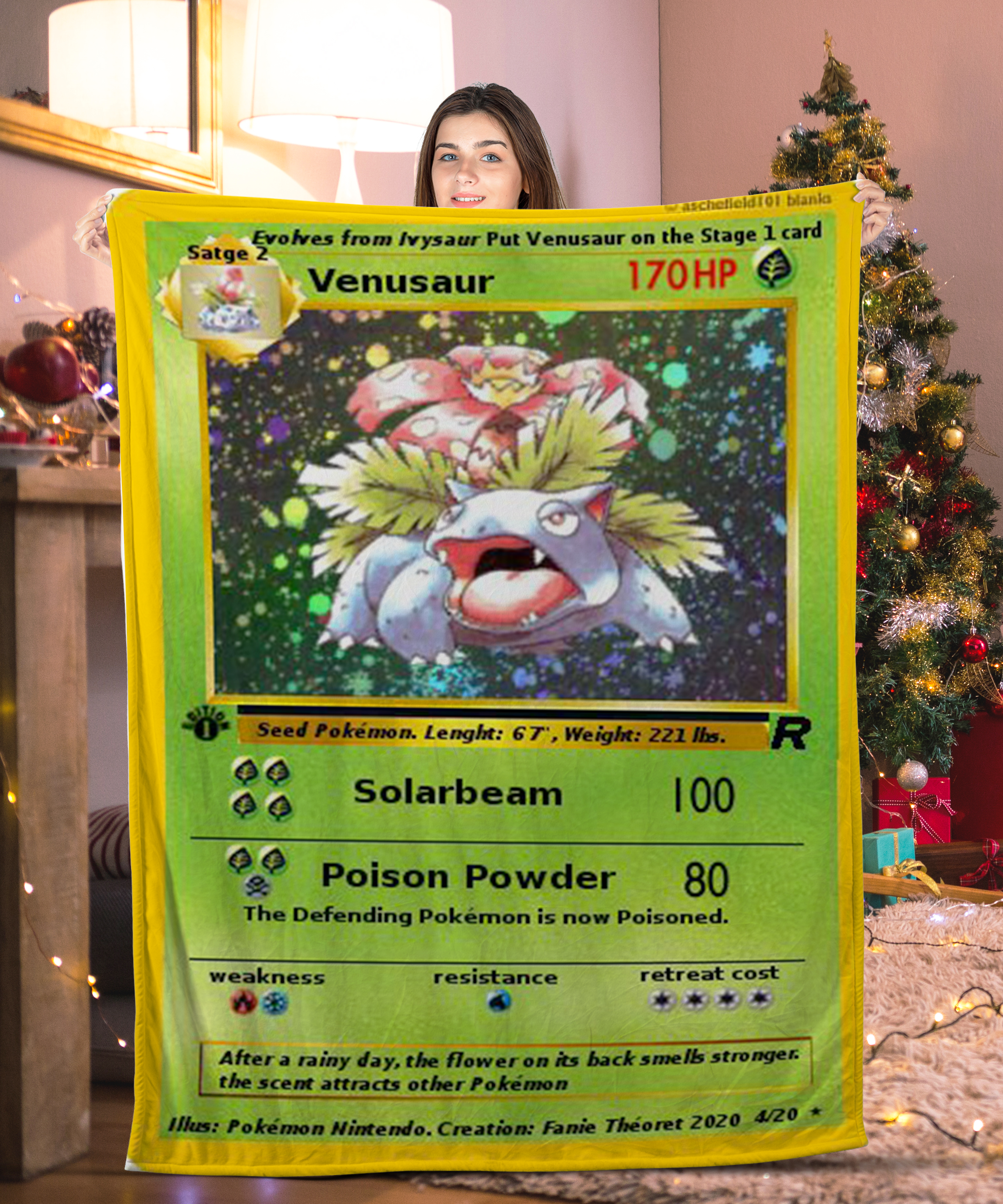 Pokemon Venusaur Pokemon Card Blanket